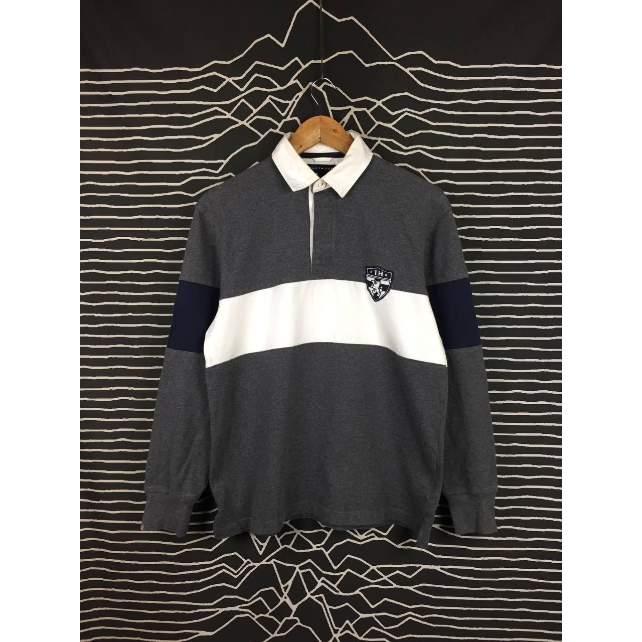 Tommy Hilfiger × Vintage Tommy Hilfiger Crest Logo Long Sleeve Rugby Polo Tee Size US S / EU 44-46 / 1 - 2 Thumbnail