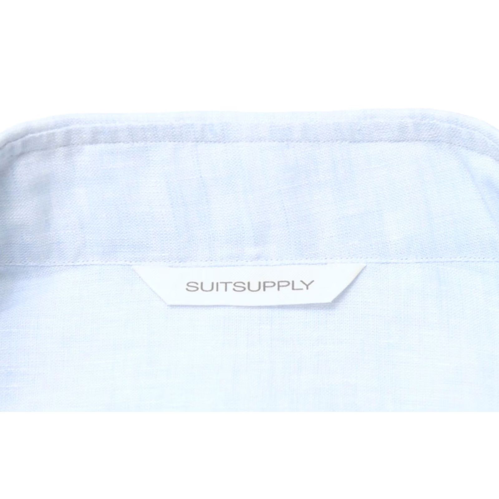 Suitsupply Suitsupply Extra Slim Fit Formal Shirt Men's XL Linen Spread Collar Button Up Size 46R - 5 Thumbnail