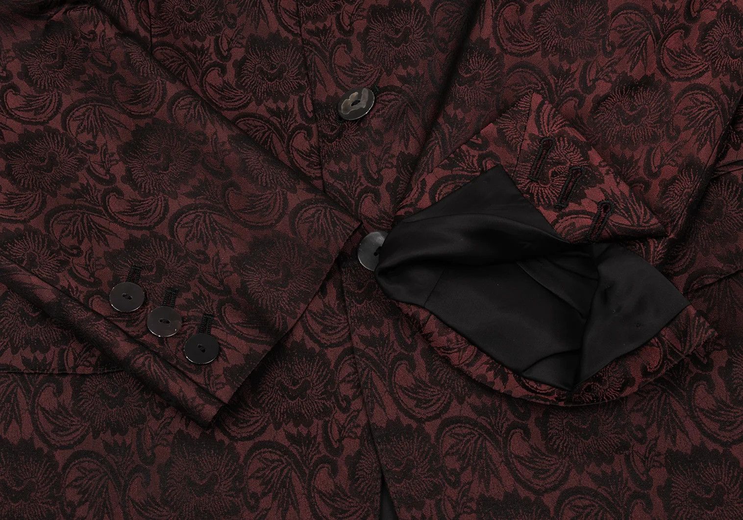Jean Paul Gaultier Damask Jacquard 4B Jacket in Wine Size 48 Size US M / EU 48-50 / 2 - 8 Thumbnail