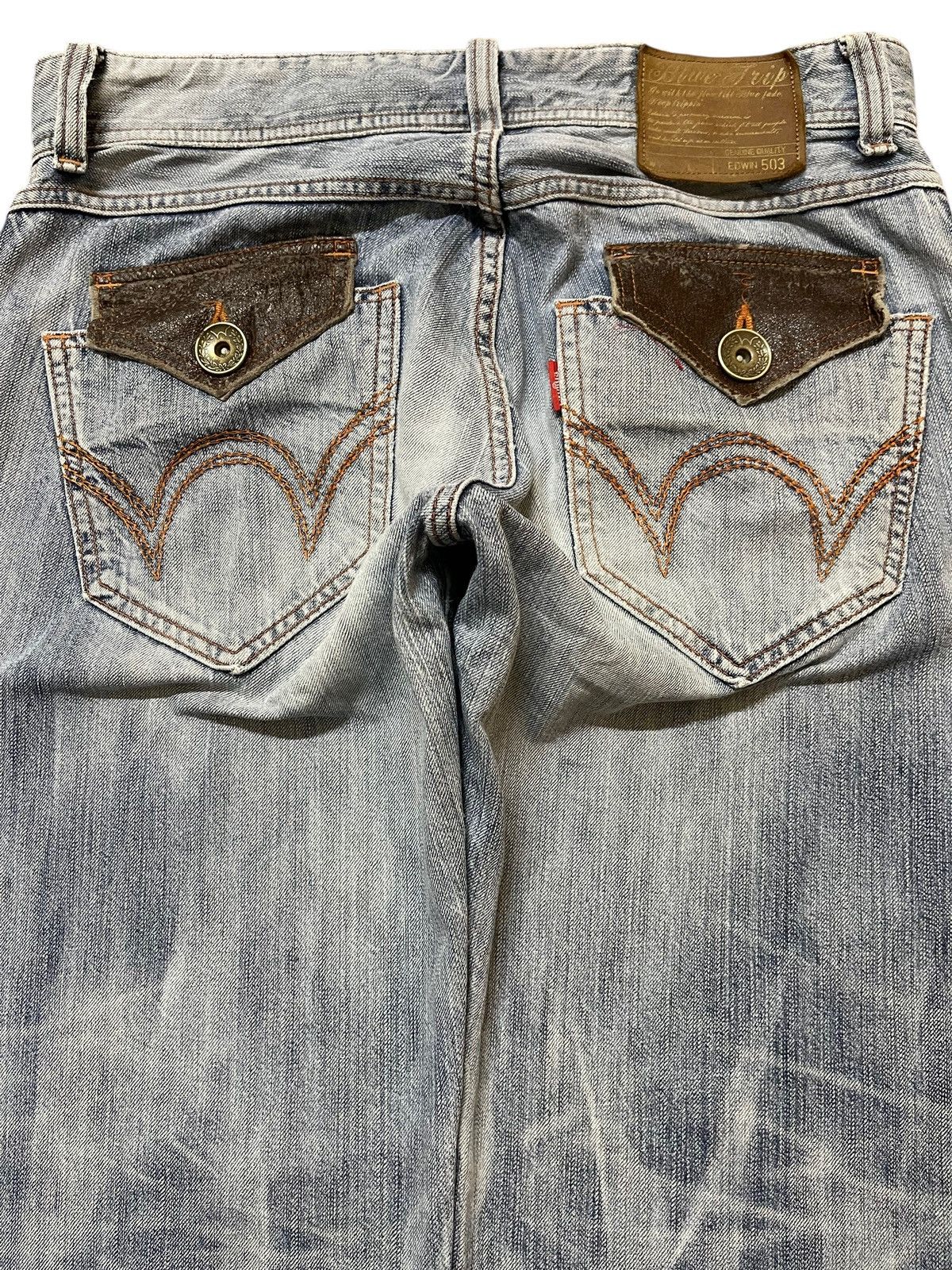 Edwin Vintage Edwin 503 Blue Trip Faded Wash Style Baggy Jeans Size US 33 - 5 Thumbnail