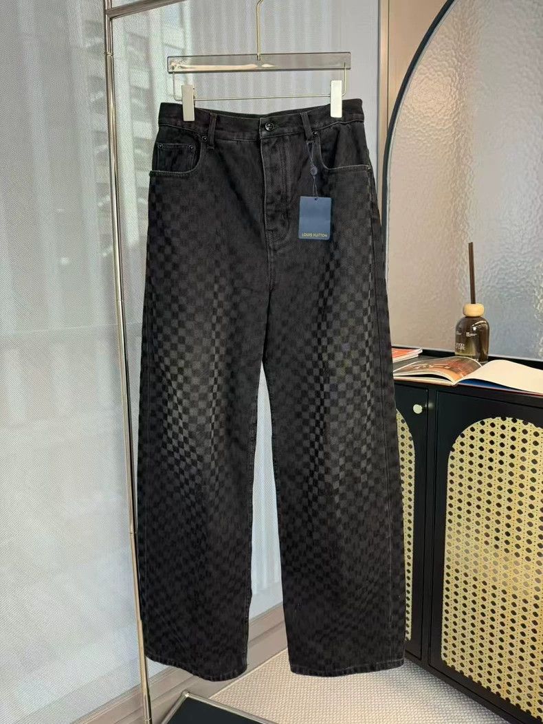 Louis Vuitton Louis Vuitton SS25 Check Flocked Jeans Size US 27 - 1 Thumbnail