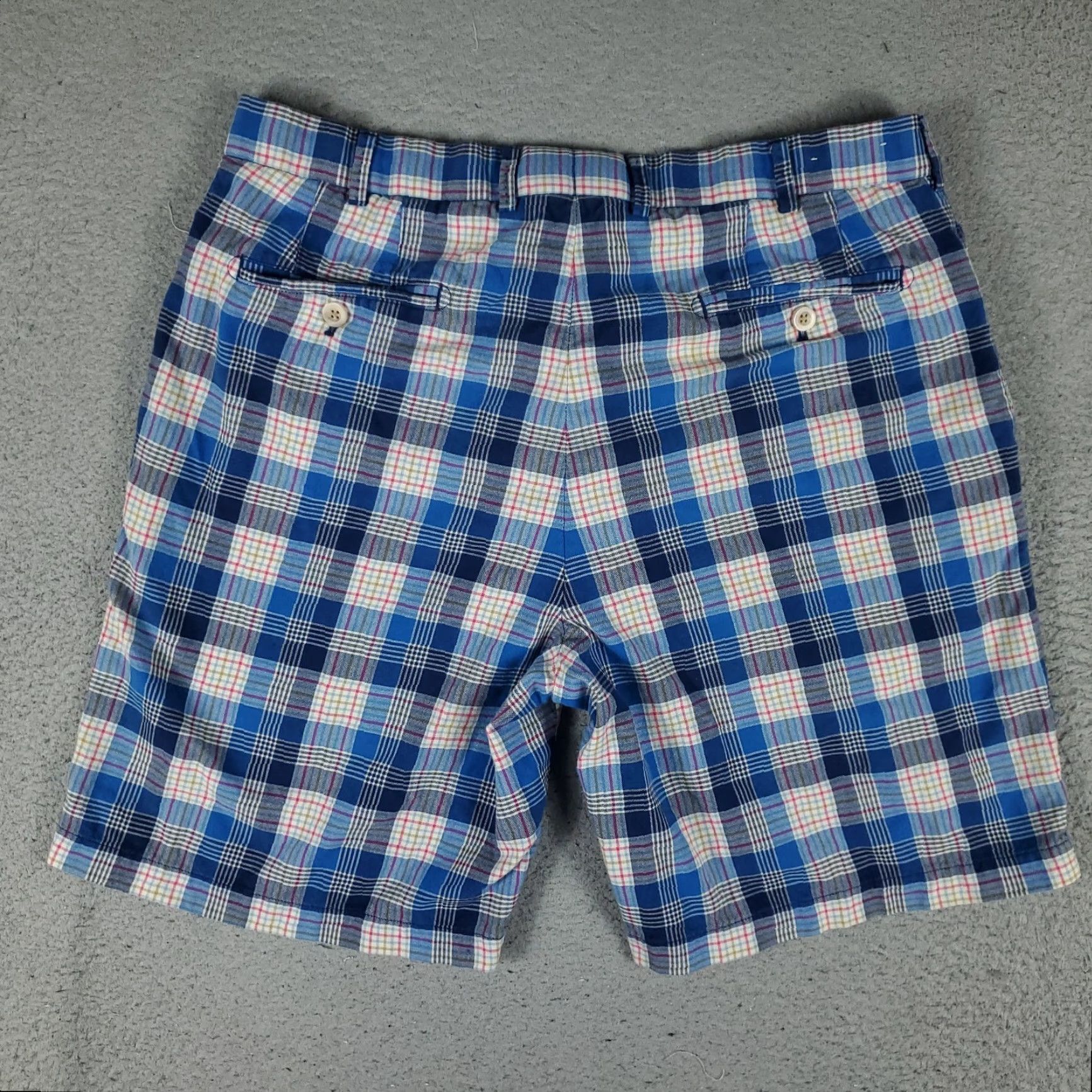 Peter Millar Peter Millar Chino Shorts Mens Size 36 Blue Plaid Cotton Flat Front Casual Size US 36 / EU 52 - 7 Thumbnail
