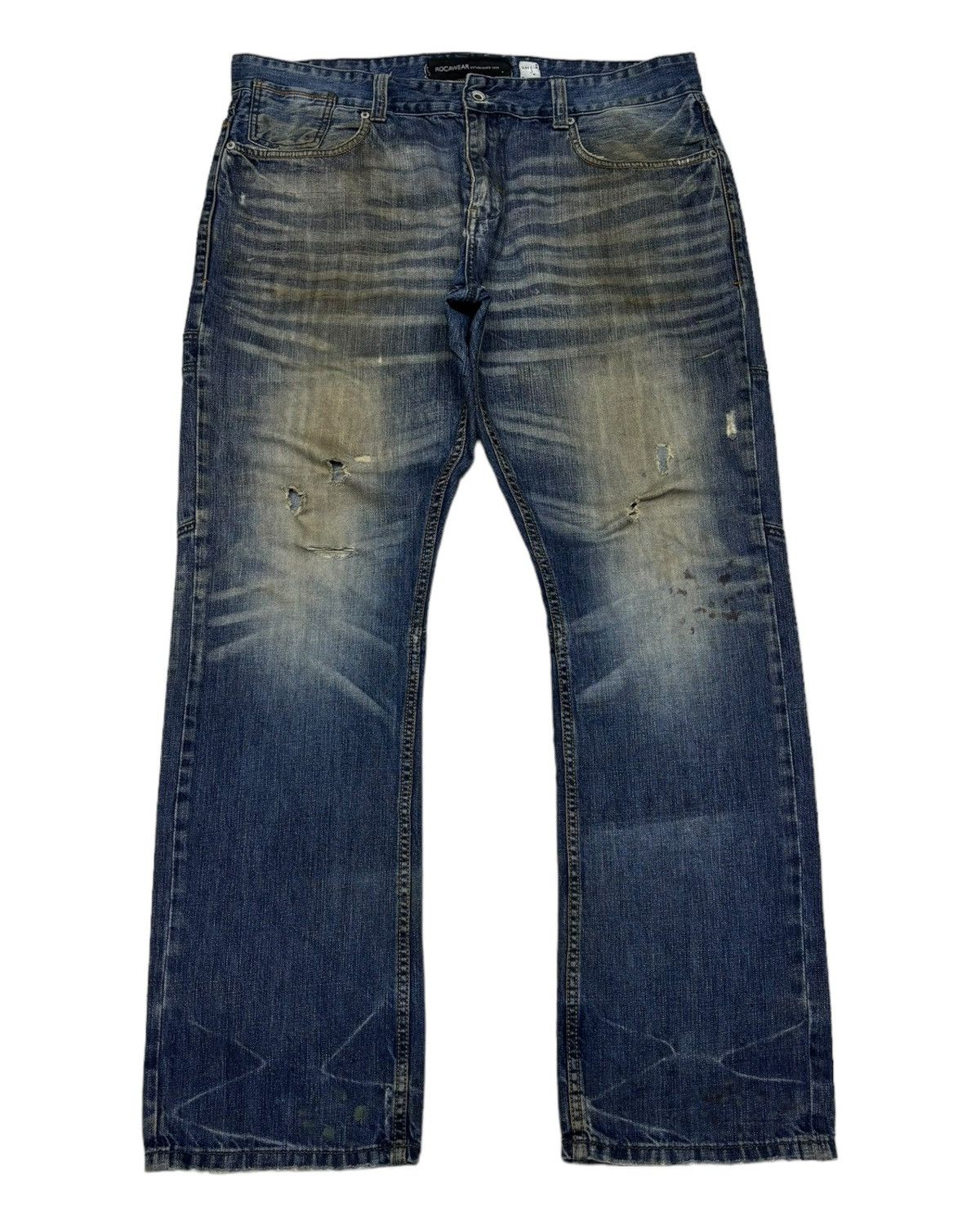 JNCO × Rocawear × Southpole VINTAGE ROCAWEAR BAGGY DISTRESSED DENIM JEANS Size US 40 / EU 56 - 7 Thumbnail