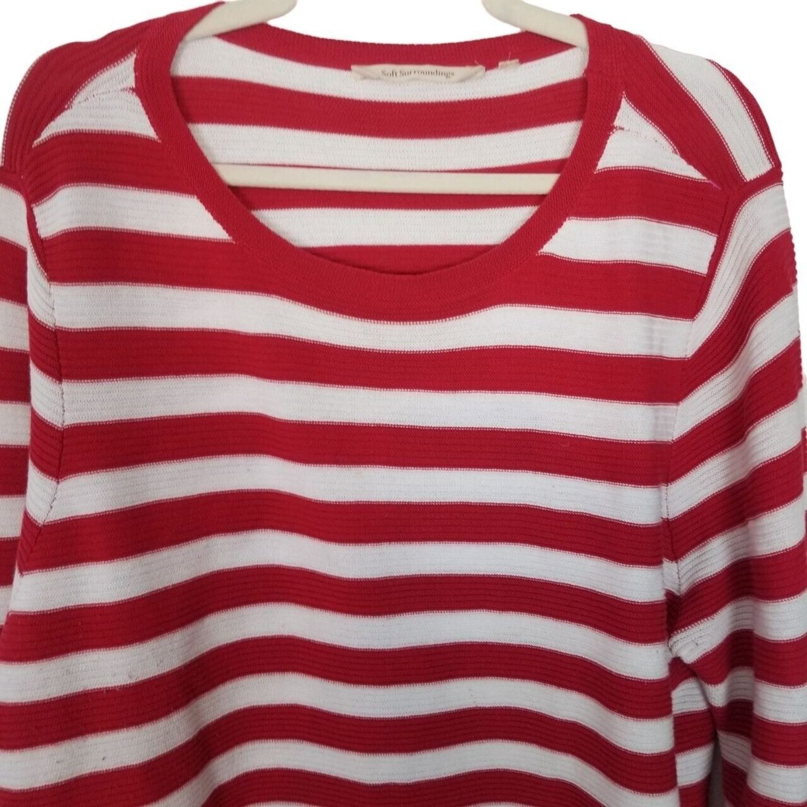 Soft Surroundings Soft Surroundings Striped Vista Pompom Pullover Sweater XL Size XL / US 12-14 / IT 48-50 - 2 Thumbnail