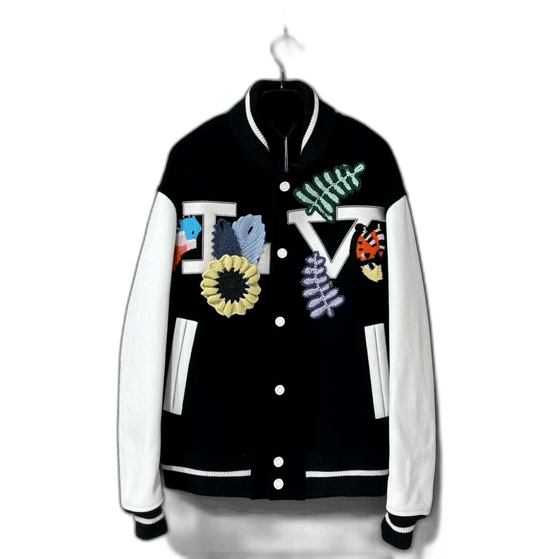 Louis Vuitton Floral Letter Logo Baseball Jacket -2505 Size XL / US 12-14 / IT 48-50 - 1 Thumbnail