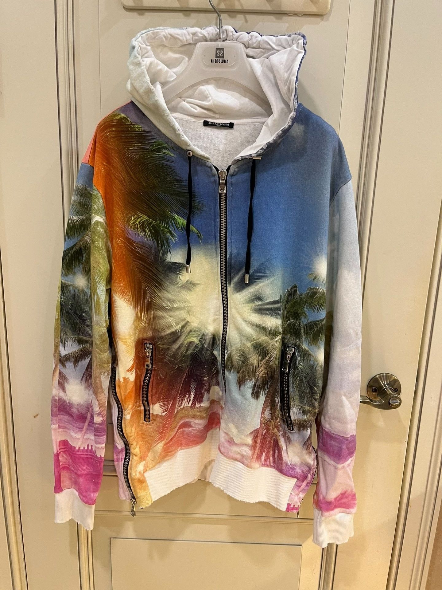 Balmain Balmain Coconut Tree Print Hoodie S Size US S / EU 44-46 / 1 - 1 Thumbnail