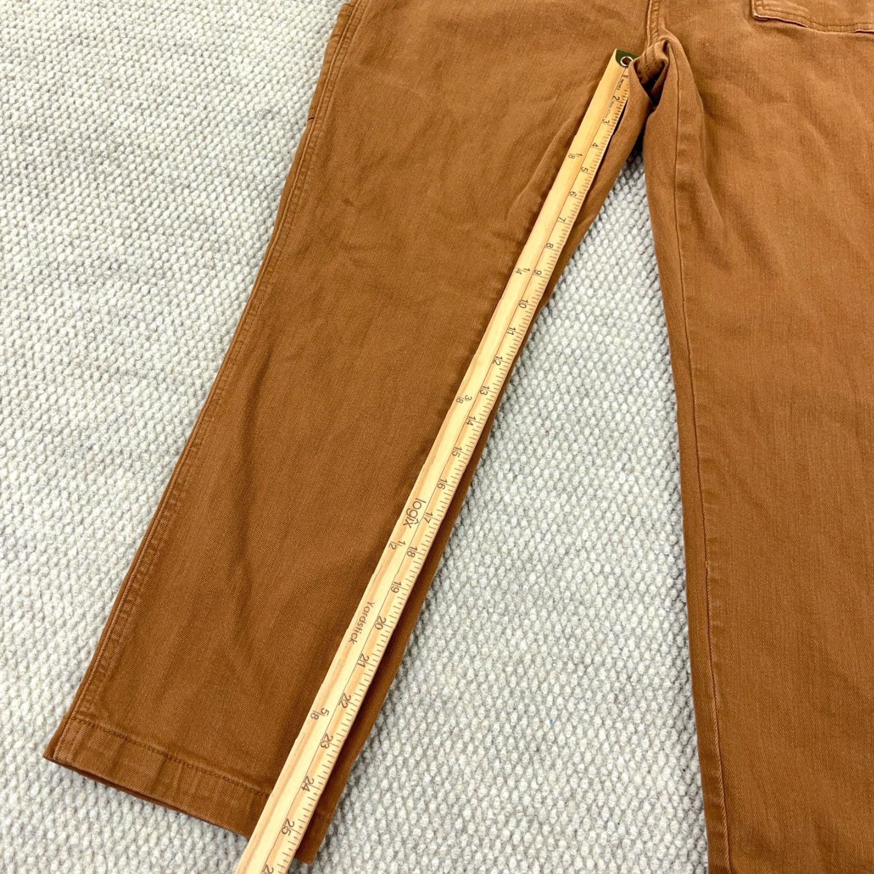Denime Judy Blue Jeans Women Slim Straight Mid Rise Brown Denim 30 25.5 Inseam 5-Pocket Work Carpenter Trend Modern Classic Shirt? Size 30" / US 8 / IT 44 - 5 Thumbnail