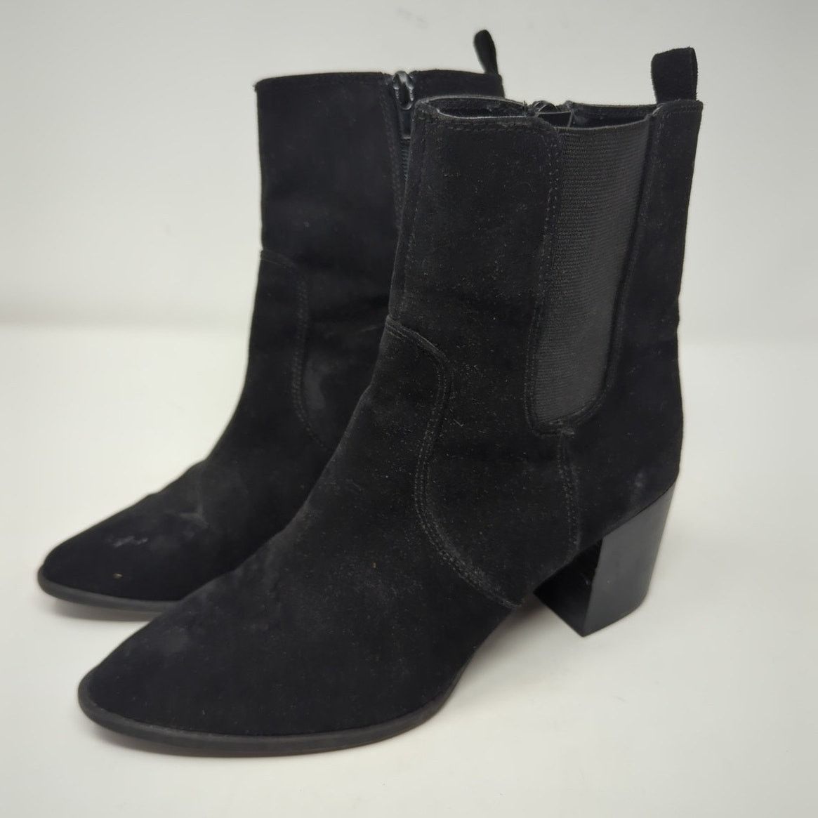 Express Express Faux Suede Black Heeled Chelsea Boots Womens Size 8 Size US 8 / IT 38 - 1 Thumbnail
