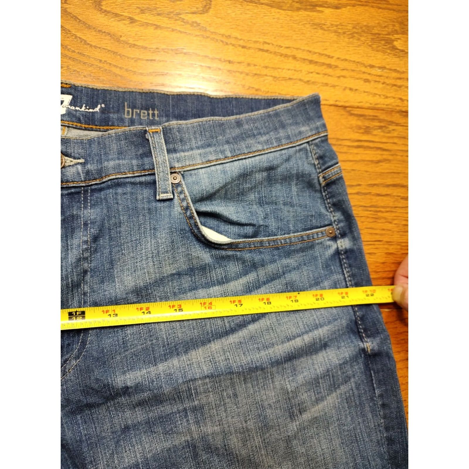 7 For All Mankind 7 For All Mankind Brett Jeans Mens 36x31 Blue Medium Wash Bootcut Denim 5-Pocket USA Stretch Regular 10.5 Rise Regular Fit Zip Closed Size US 36 / EU 52 - 7 Thumbnail