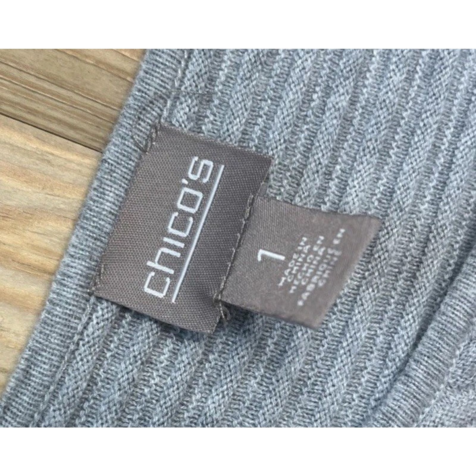 Chicos Chicos Sweater Womens 1 US M Grey Sequin 3/4 Pullover Size M / US 6-8 / IT 42-44 - 6 Thumbnail
