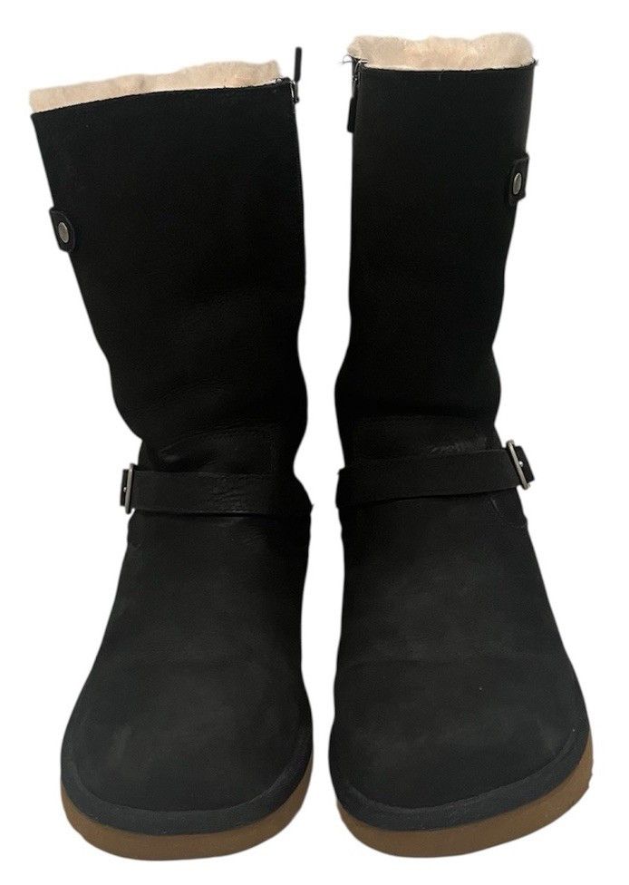 Ugg UGG Kengsington Leather Sheepskin Buckles Moto Boots Size US 6 / IT 36 - 12 Thumbnail
