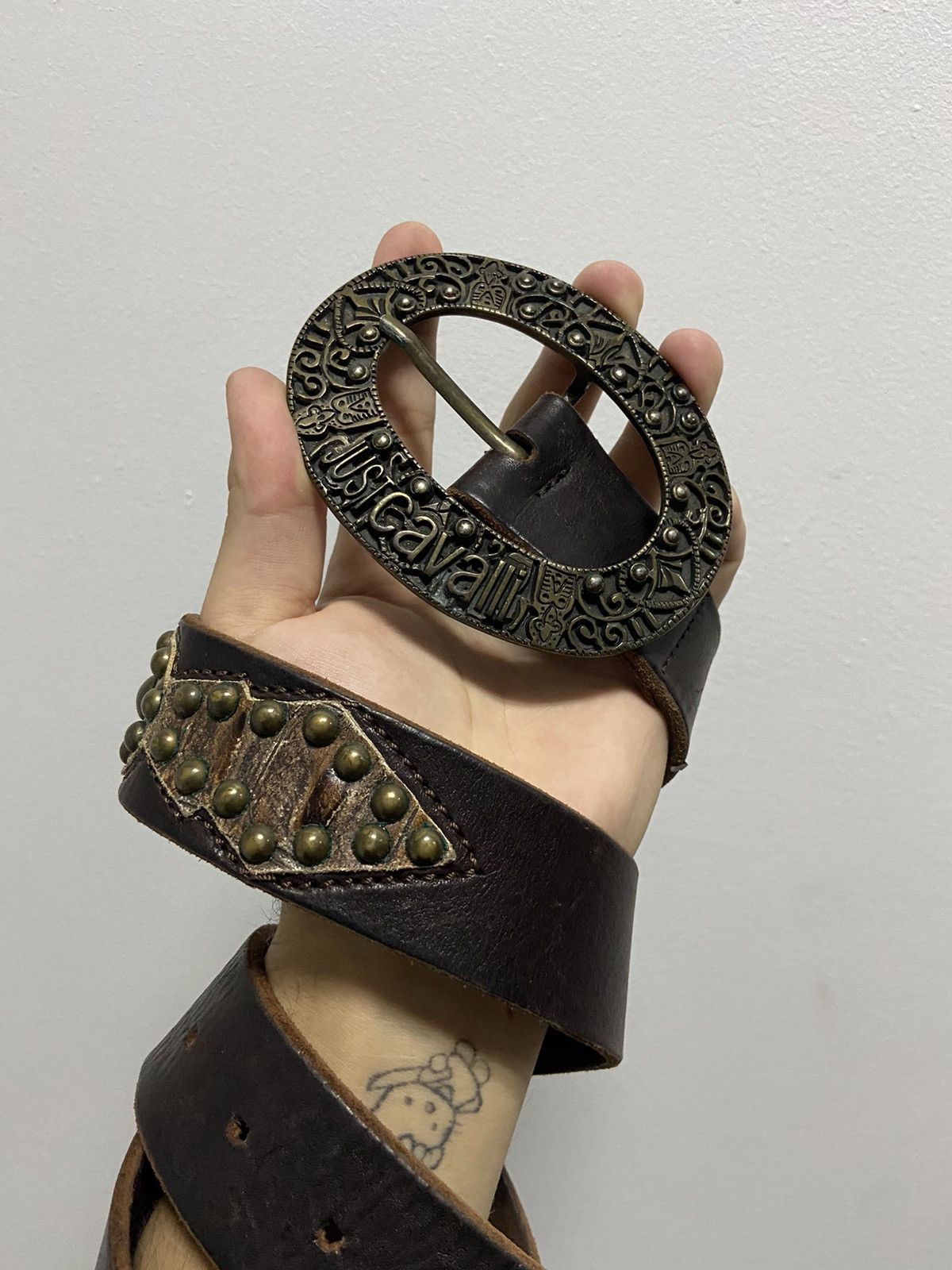 Just Cavalli × Vintage Just cavalli buckle logo vintage leather belt Size ONE SIZE - 2 Thumbnail