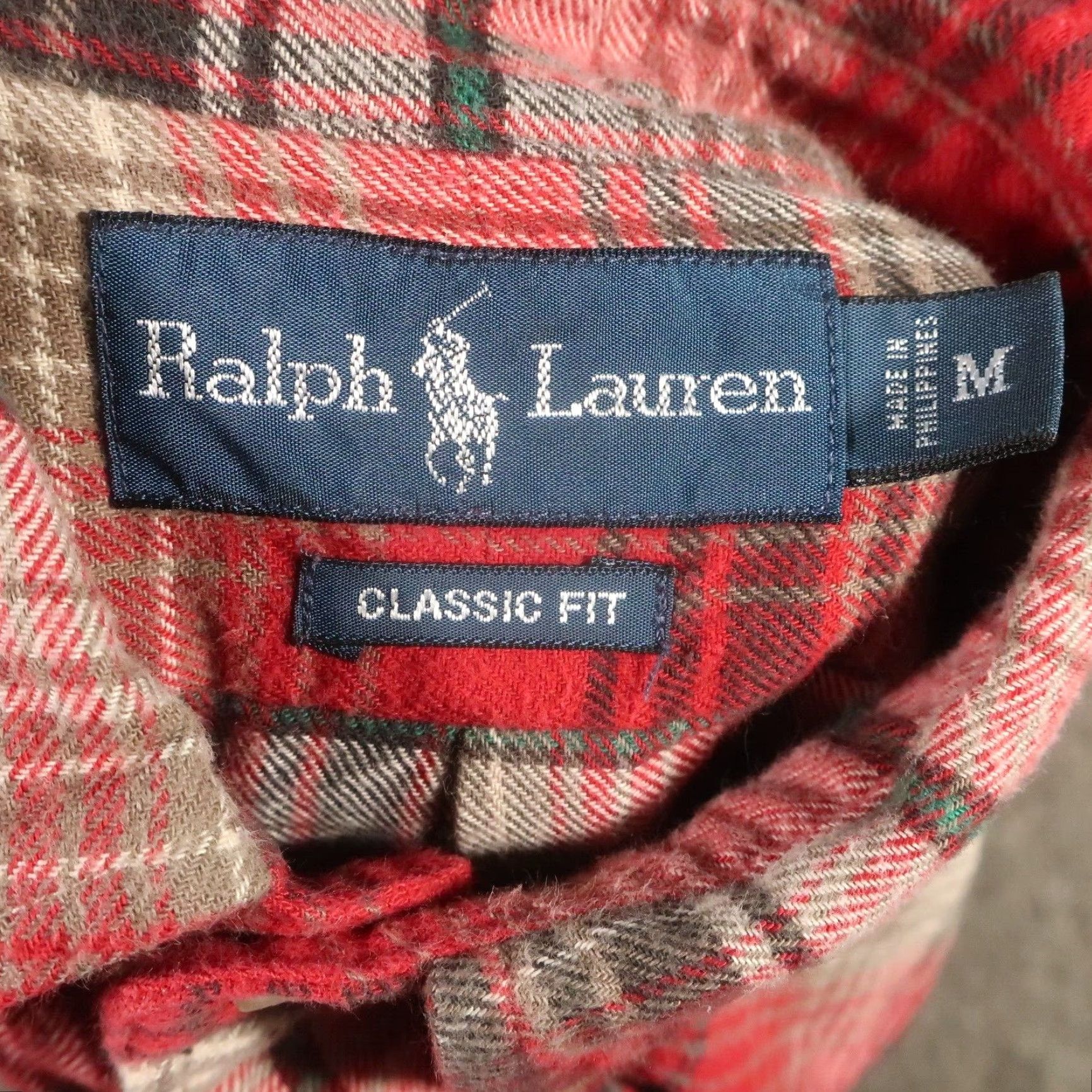 Ralph Lauren VINTAGE Ralph Lauren Shirt Mens M Flannel Plaid Red Cotton Classic Fit EUC Size US M / EU 48-50 / 2 - 3 Thumbnail