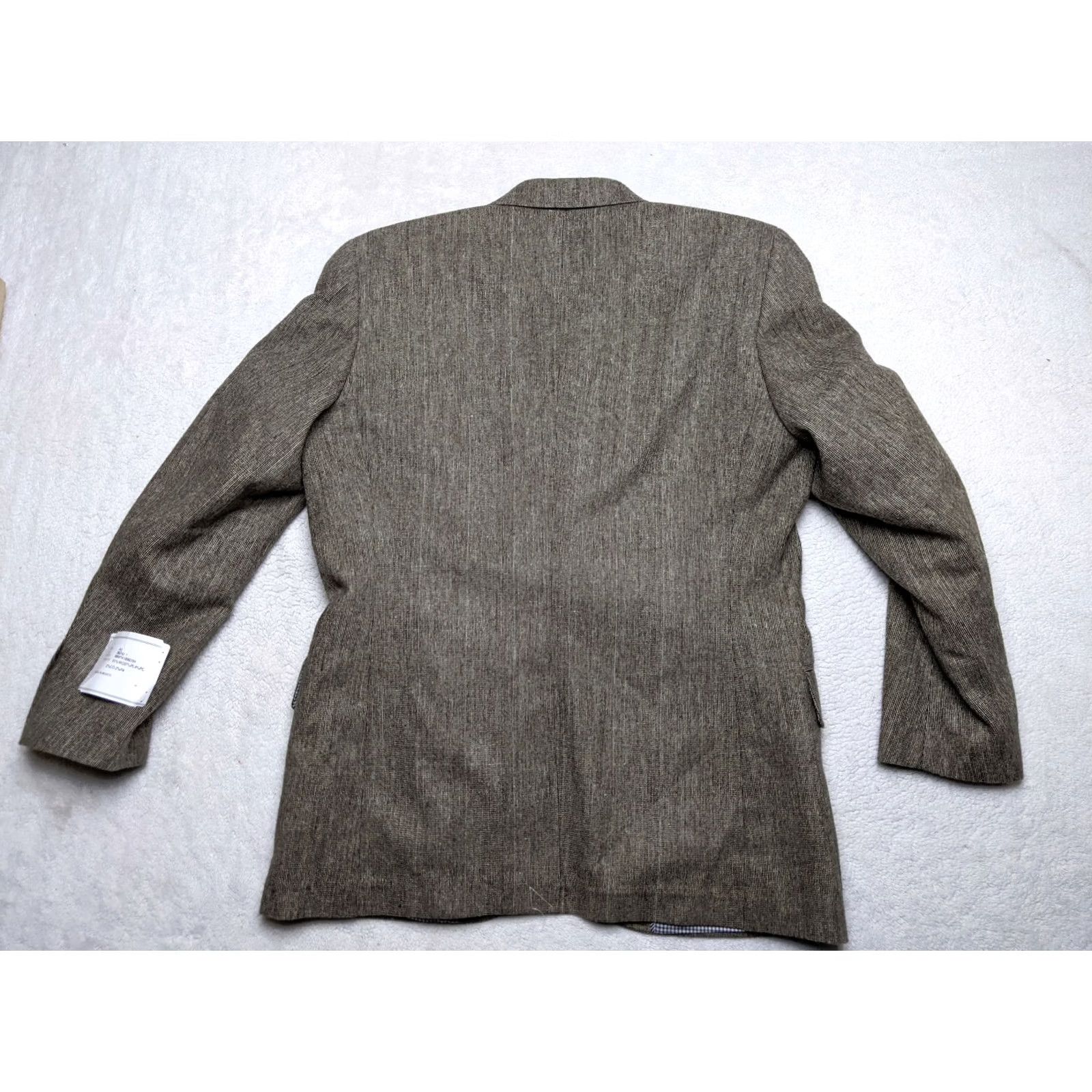 Lands' End Lands' End Mens Blazer Jacket Beige Wool Blend L Notch 2-Button Single-Breasted 4-Button Sleeve Unstructured SCoat Jacket Coat Size 42R - 7 Thumbnail