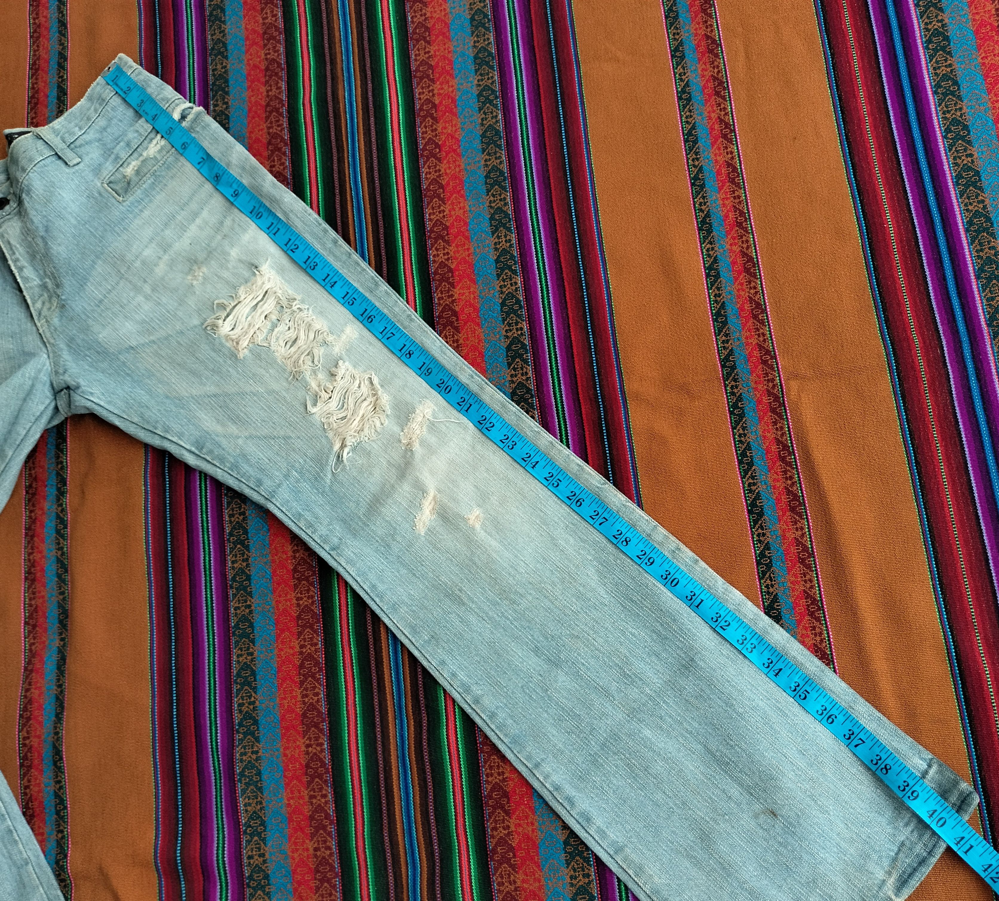 Le Grande Bleu (L.G.B.) mud wash distressed flare denim Size US 34 / EU 50 - 22 Thumbnail