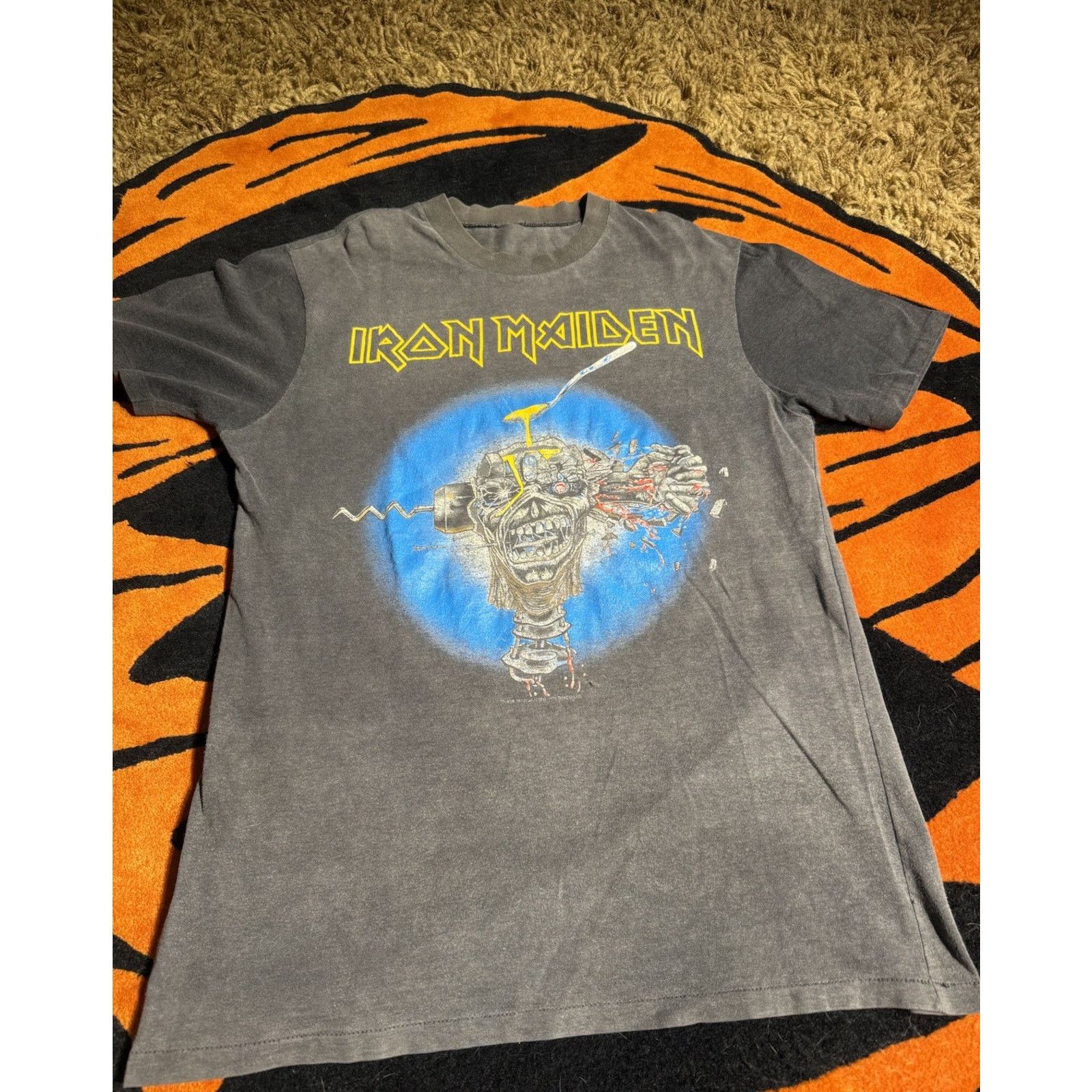 Iron Maiden Vintage 1988 Iron Maiden Band Faded Can I Play With Madness Size US L / EU 52-54 / 3 - 1 Thumbnail