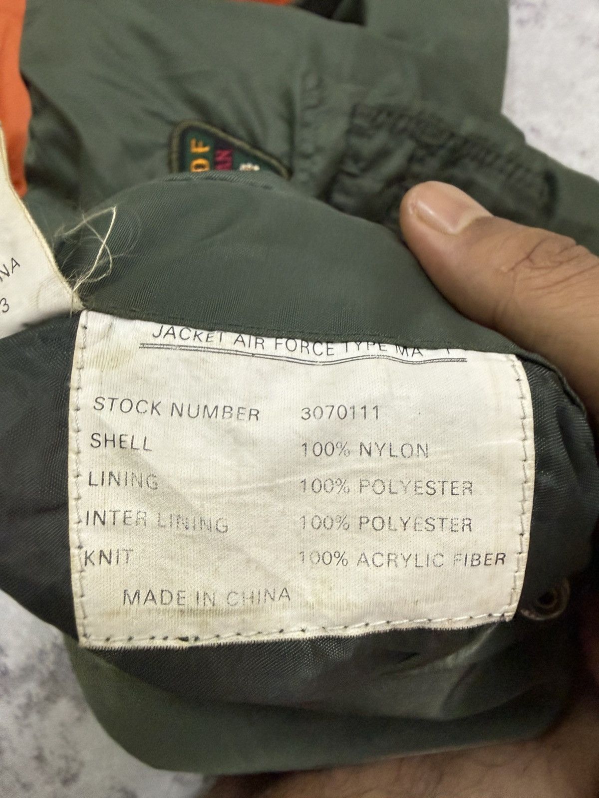 Vintage Air Force MA-1 Flight Jacket GSDF JPN patches on the sleeve Size US M / EU 48-50 / 2 - 12 Thumbnail