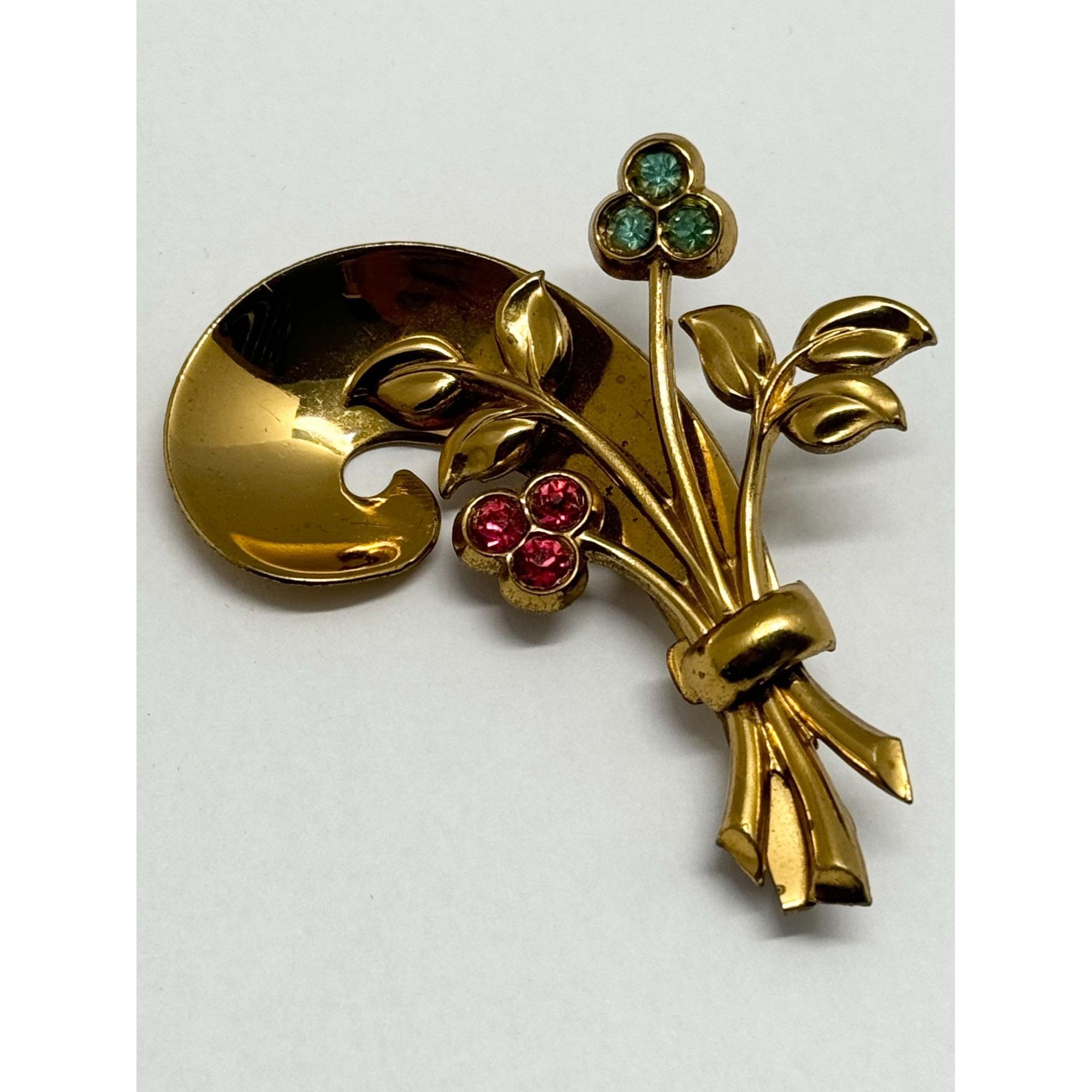 Vintage Vintage Coro rhinestone flower brooch pin Size ONE SIZE - 1 Thumbnail