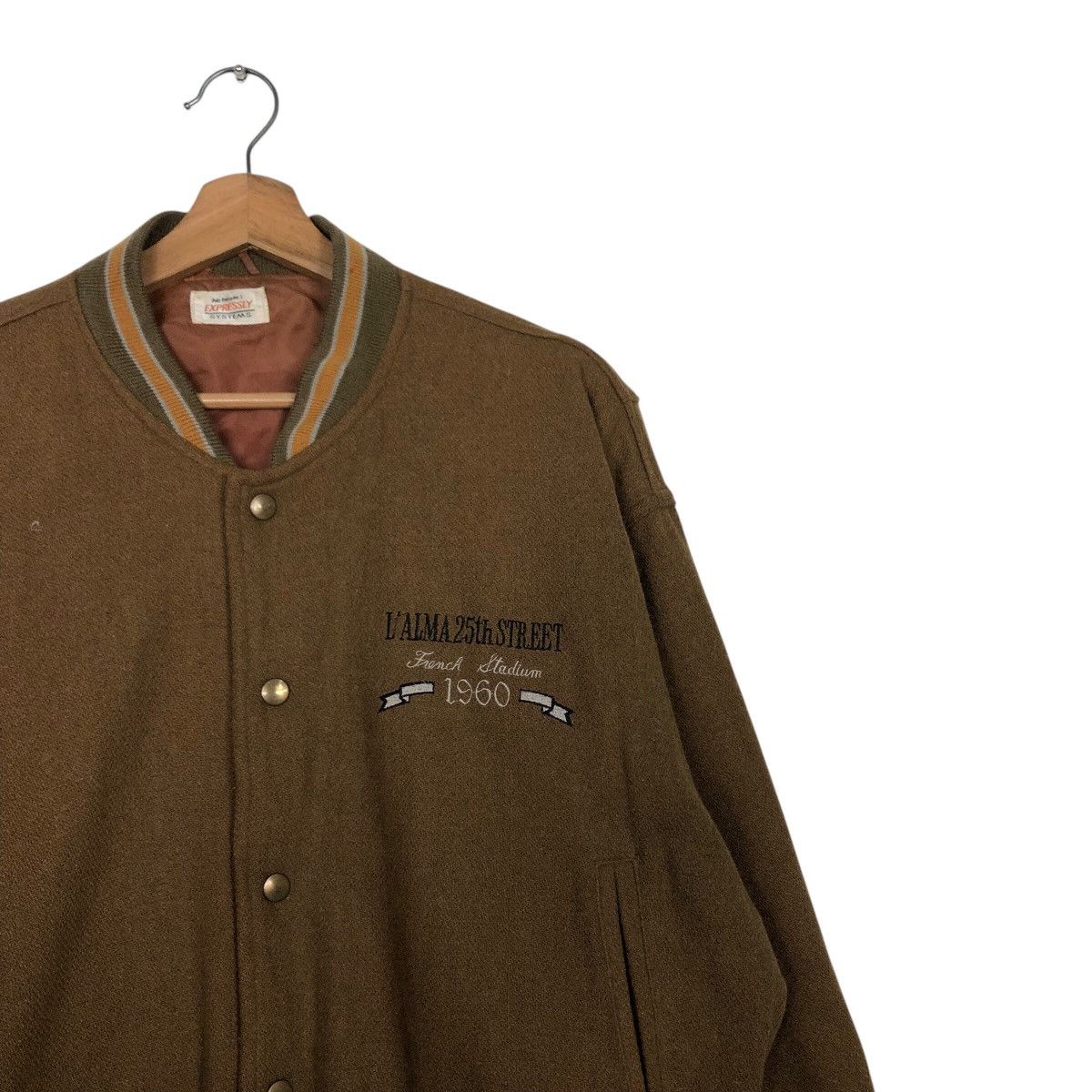 Japanese Brand 📌Rich Brown Bomber Jacket Expressly Big Logo Issey Miyake Size US M / EU 48-50 / 2 - 7 Thumbnail