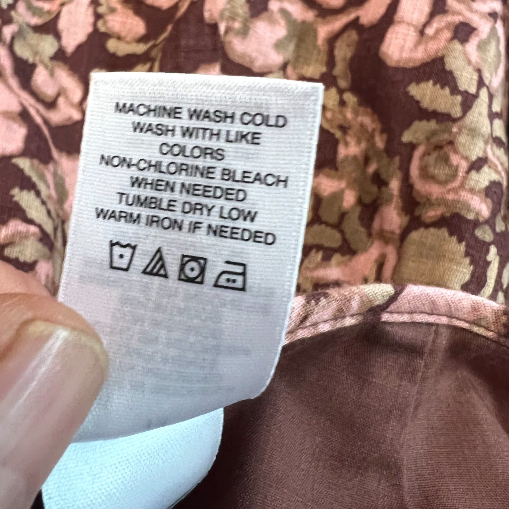 CO Liz & Co Womens Cotton Floral Lined Side Zip Casual Brown A Line Skirt Size 14 Size 36" / US 14 / IT 50 - 6 Thumbnail