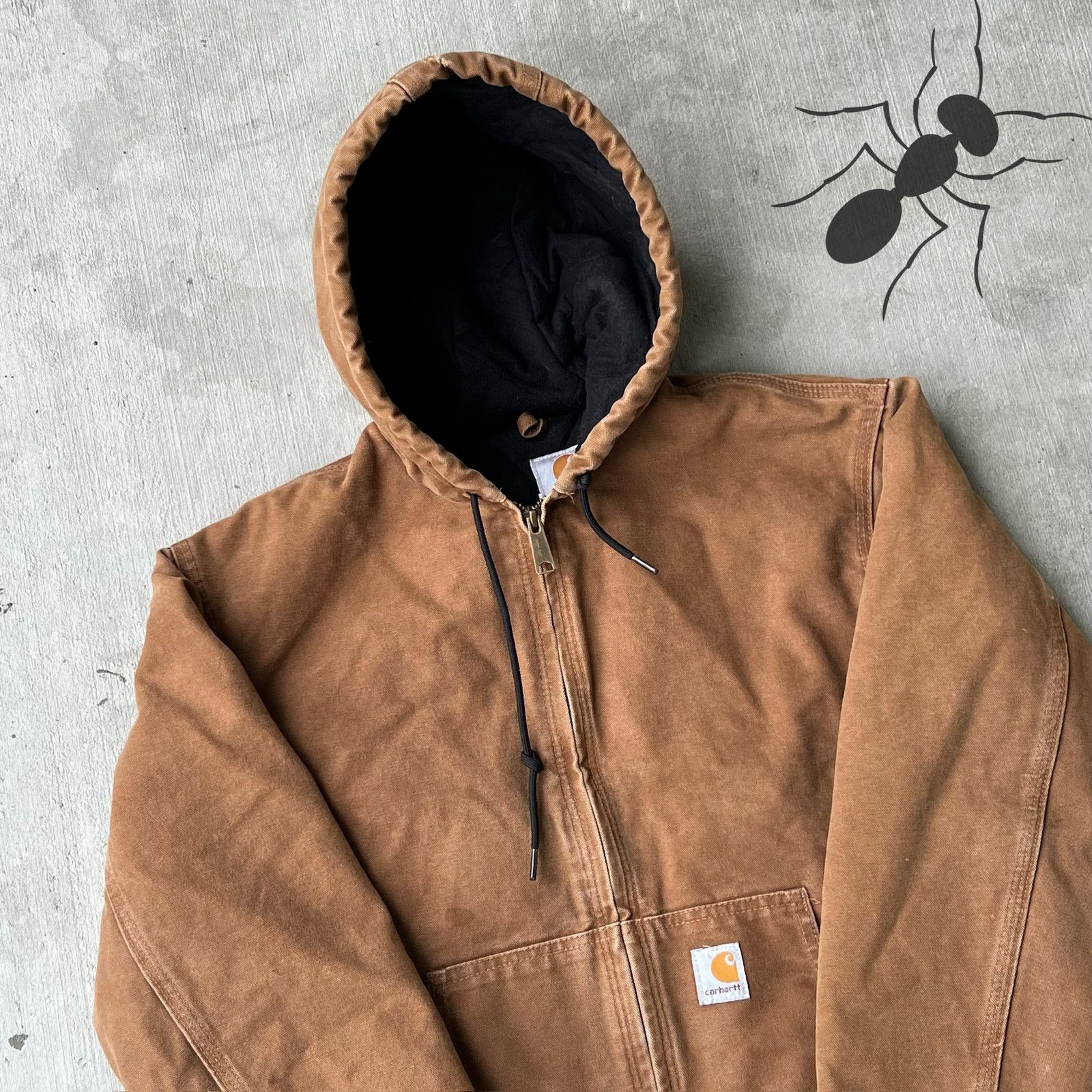 Carhartt × Vintage Carhartt WOMENS WJ130 BRN brown hooded work wear jacket Size US S / EU 44-46 / 1 - 2 Thumbnail