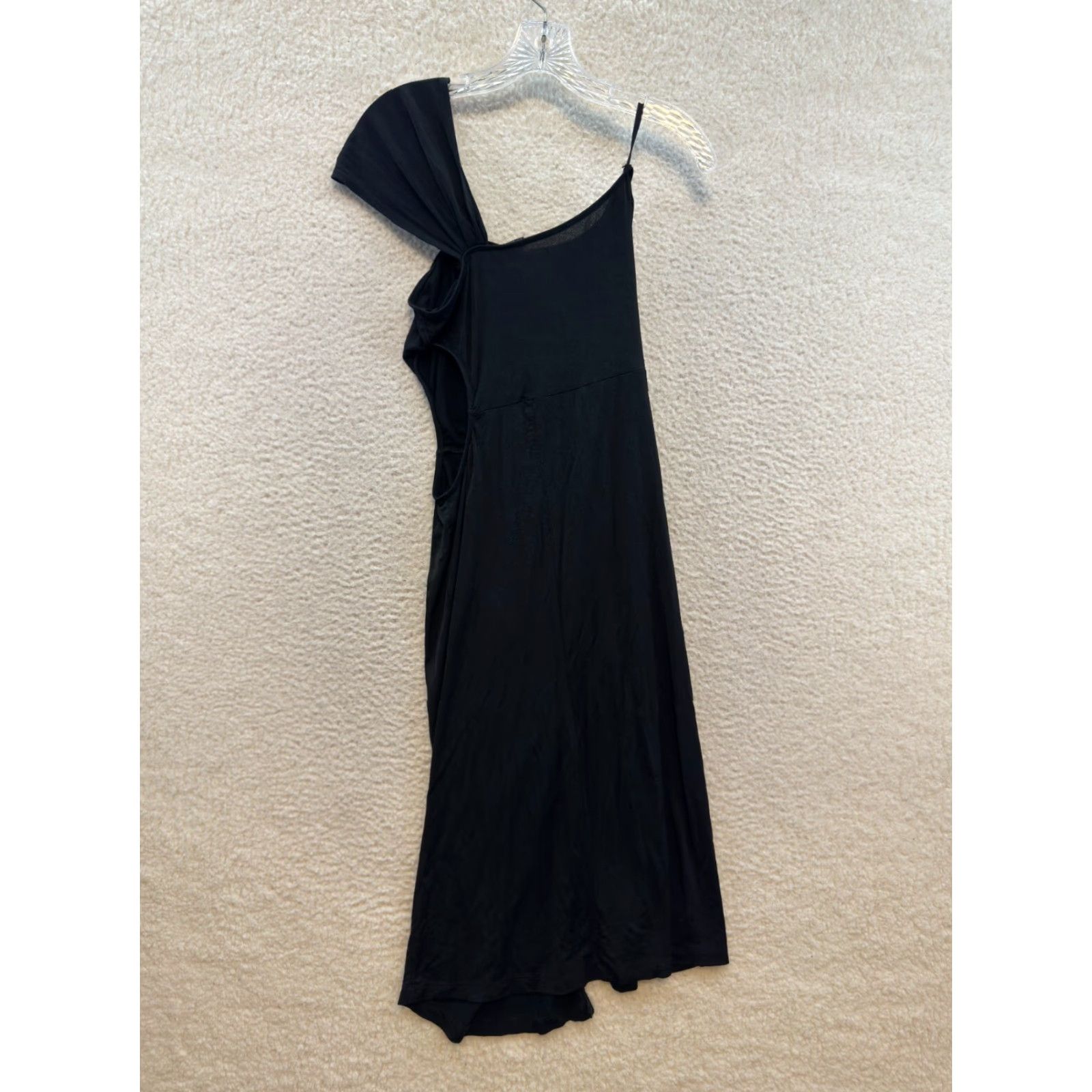 Vintage VINTAGE Frederick's of Hollywood Midi Dress One Shoulder Cut-Out Black S Small Womens Size S / US 4 / IT 40 - 2 Thumbnail