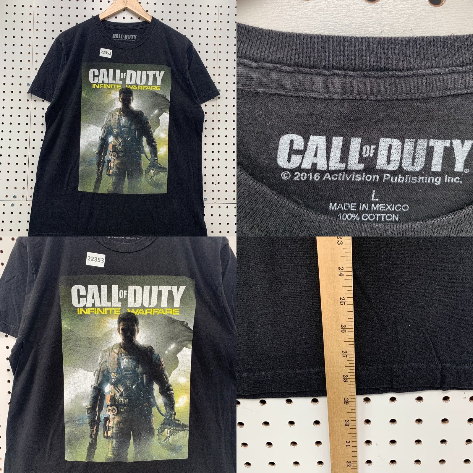 Vintage Call Of Duty Shirt Black Infinite Warfare Graphic Adult Large 21x29 Video Game T Size US L / EU 52-54 / 3 - 8 Thumbnail