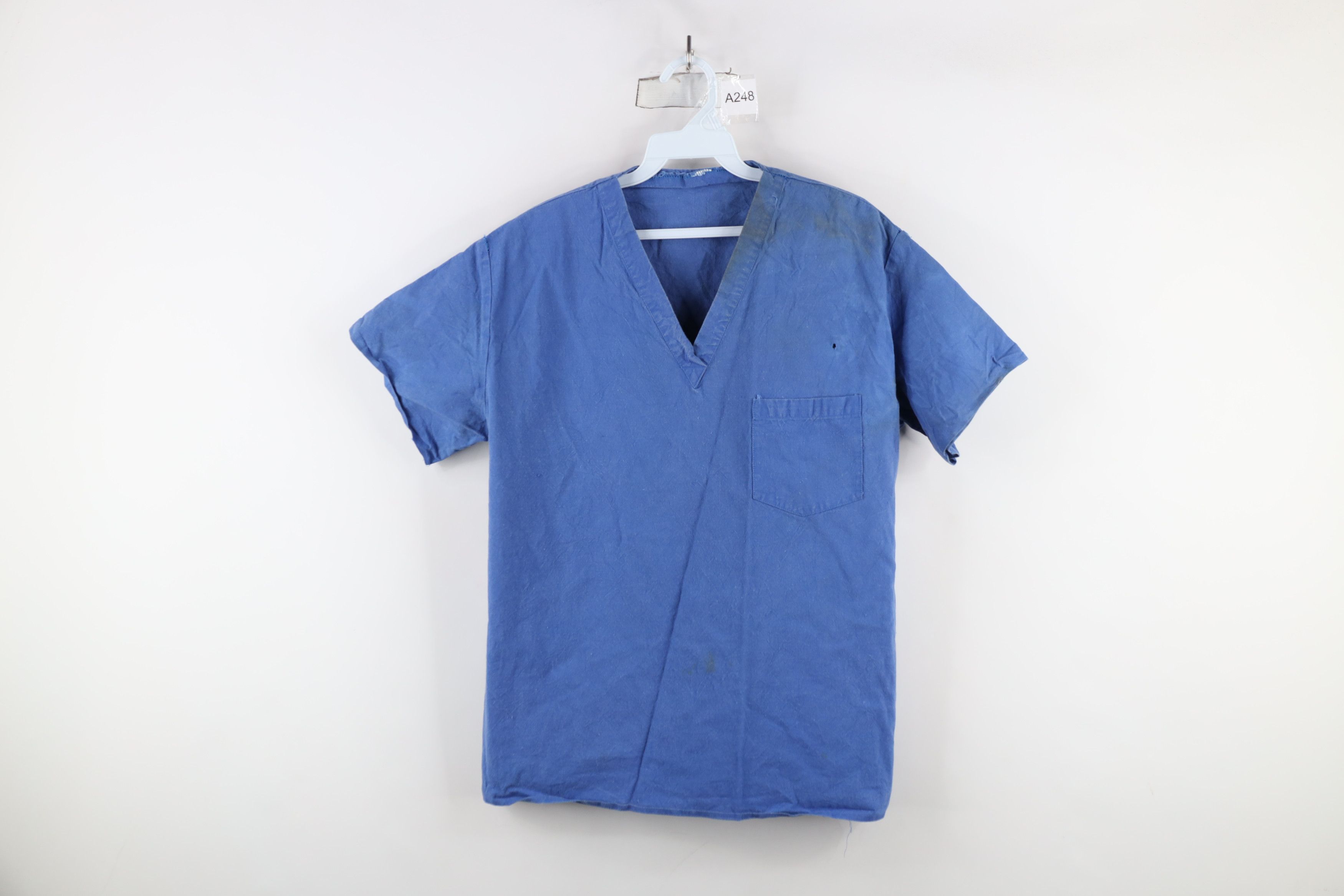 Vintage Vintage 50s Canvas Mental Hospital Scrubs Shirt Blue USA Size US M / EU 48-50 / 2 - 1 Thumbnail