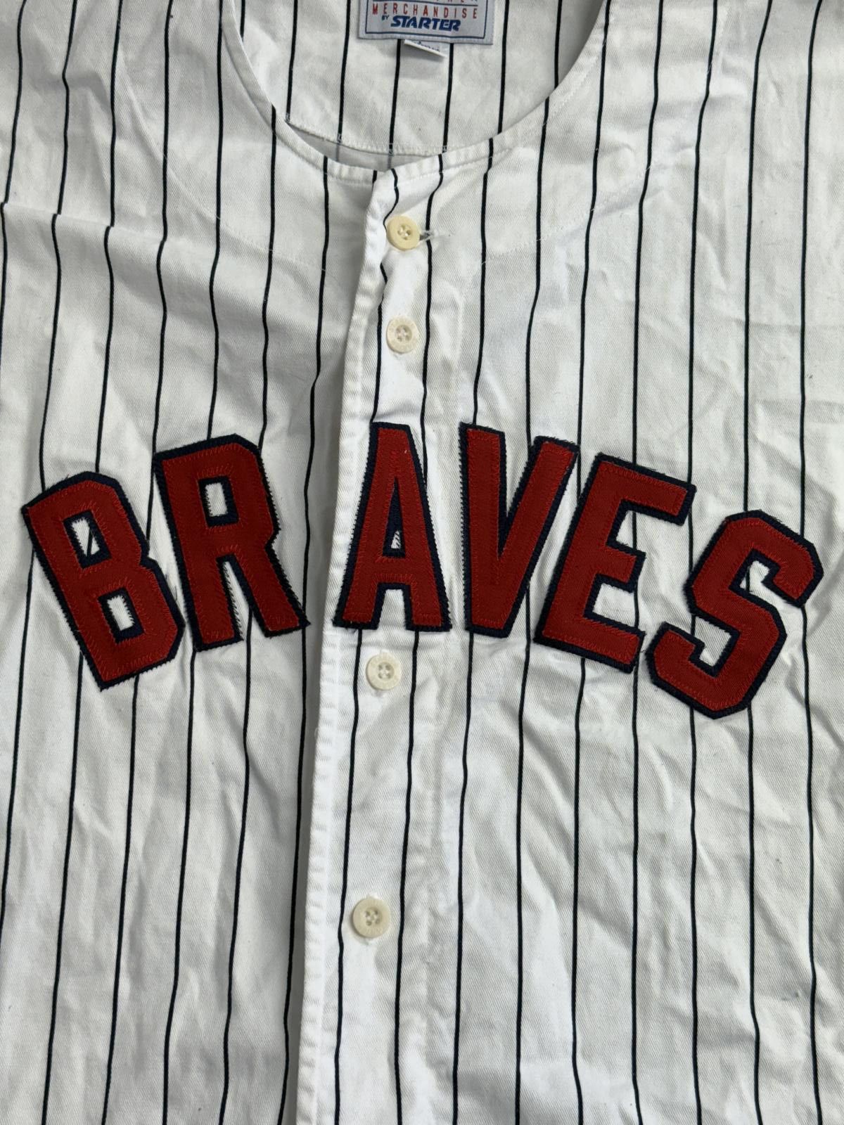 Starter Vintage Atlanta Braves Pinstripe Jersey Starter Sleeveless L Size US L / EU 52-54 / 3 - 3 Thumbnail