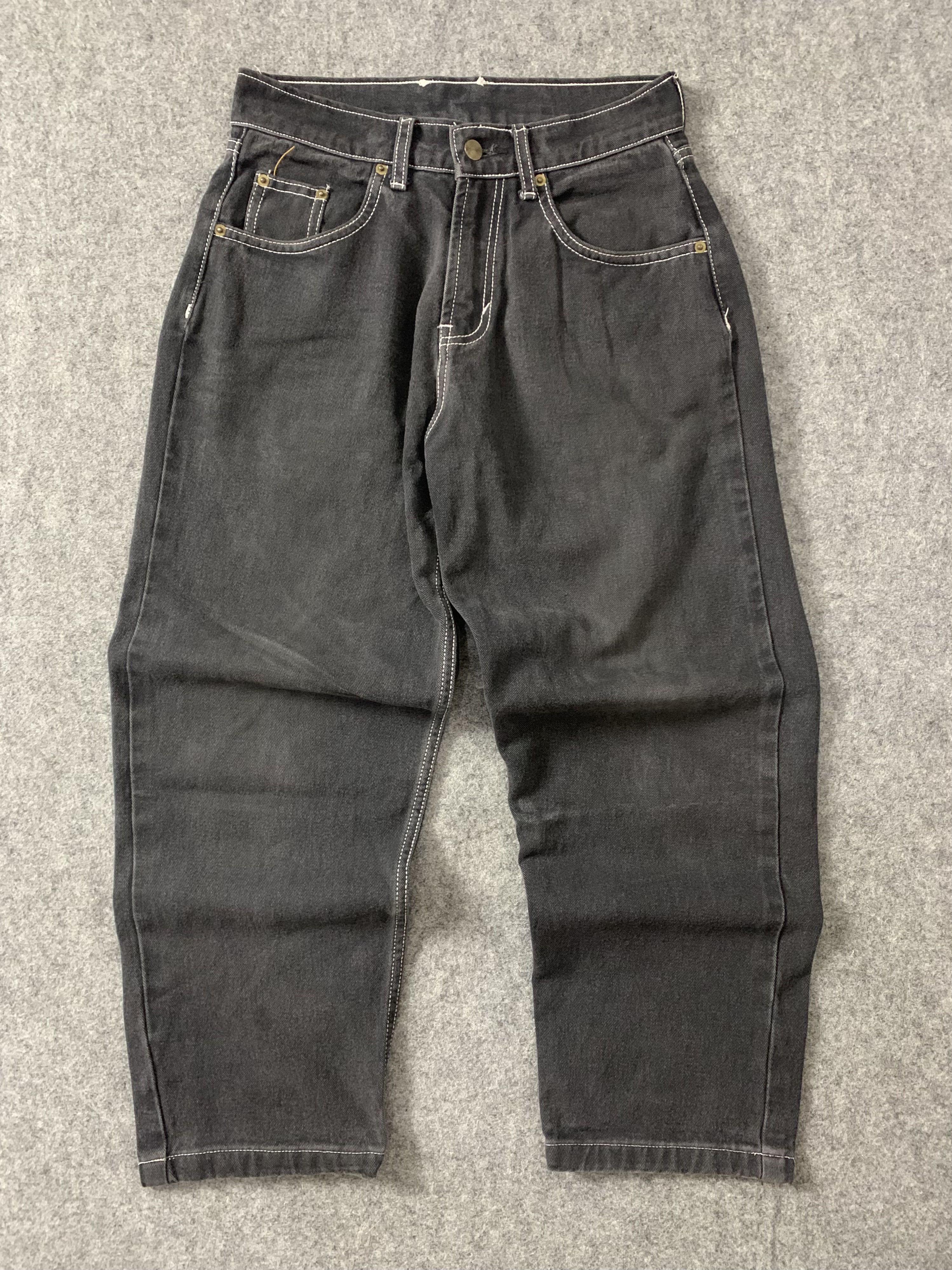 Other Vintage Black Contras 'Custome by Butt.id' BaggyFit Longpant Size US 30 / EU 46 - 1 Thumbnail