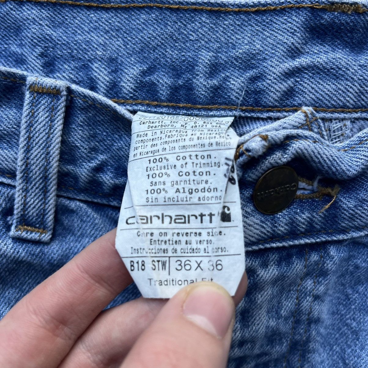 Vintage Crazy Vintage Carhartt Thrashed Jean Shorts Jorts 36" Blue Size US 36 / EU 52 - 5 Thumbnail