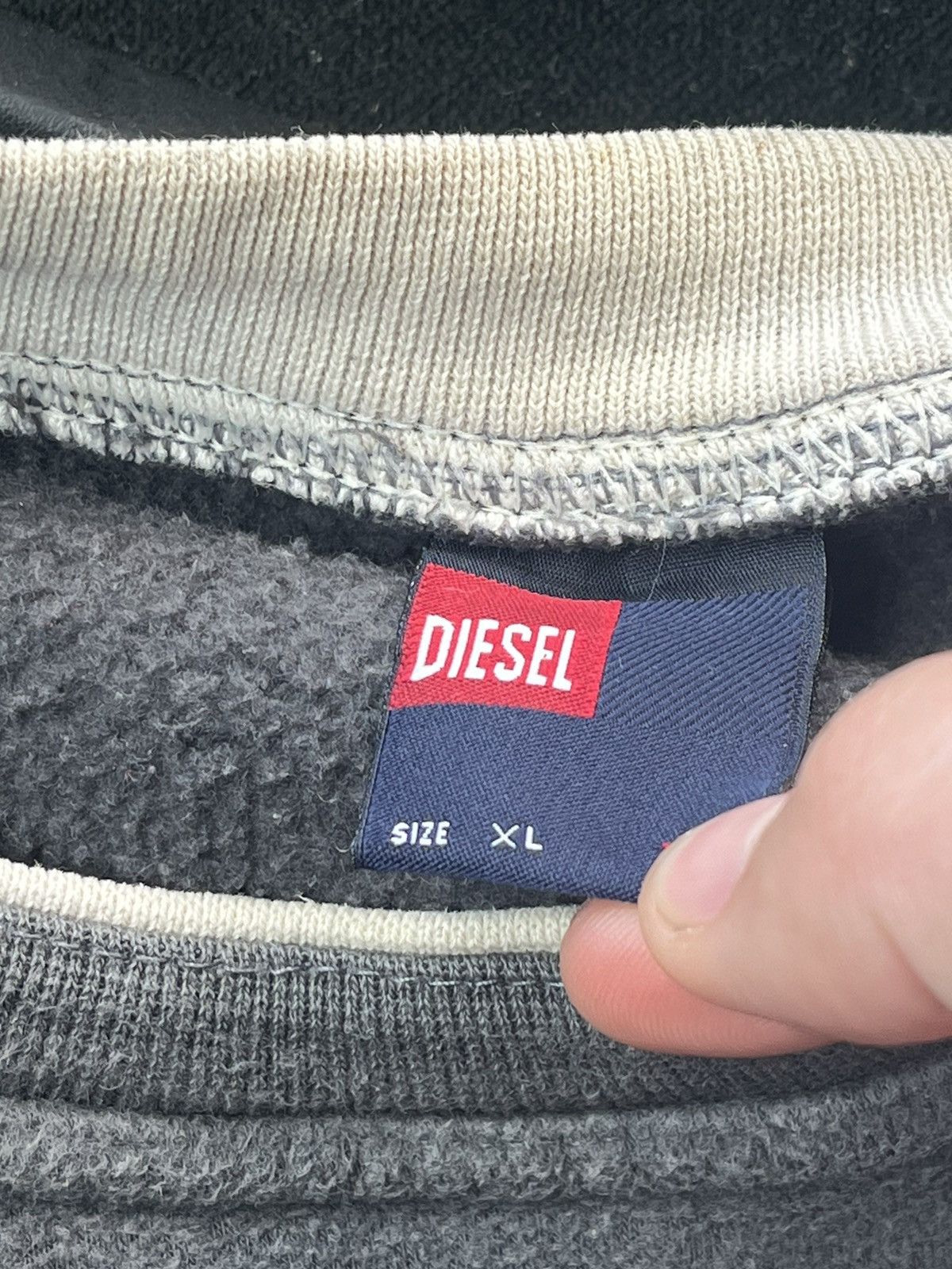 Diesel Diesel Vintage 90s Box Logo Gray Sweatshirt Fleece Velour Size US XL / EU 56 / 4 - 3 Thumbnail