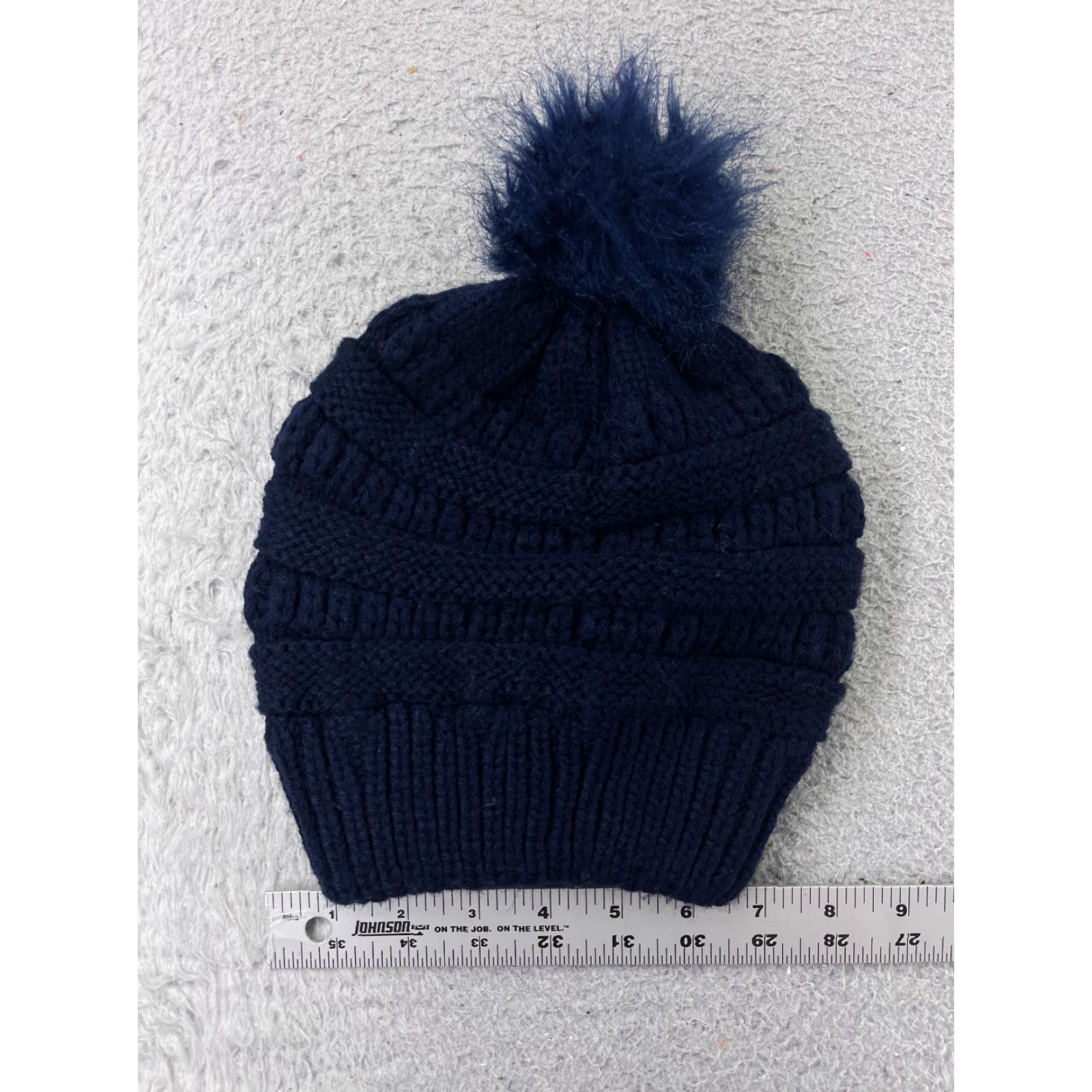 Vintage Aneco Beanie Adult One Size Blue Knit Acrylic Winter Hats Ski Outdoor Pom Beanie Womens/A mens Size ONE SIZE - 5 Thumbnail