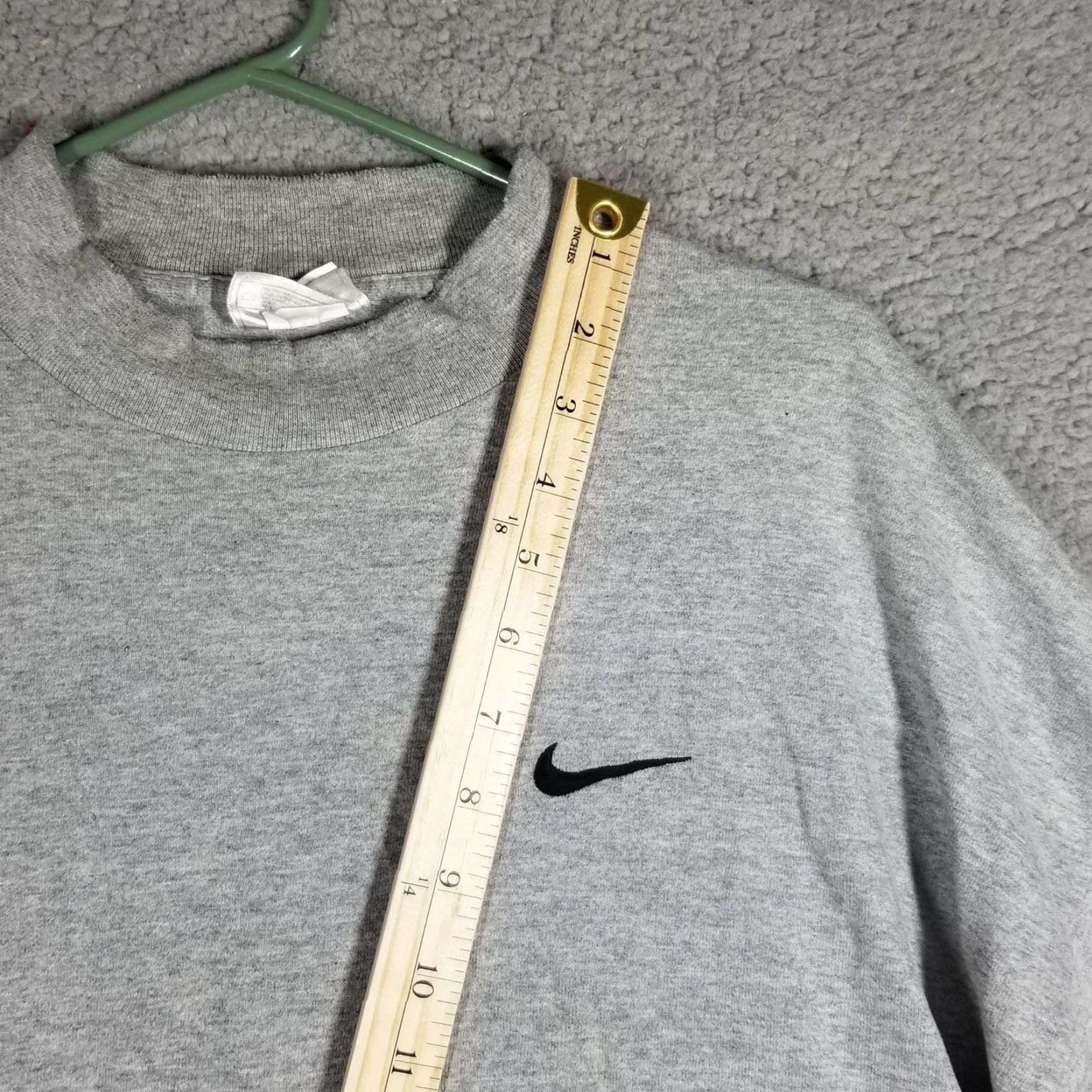 Nike VINTAGE Nike Shirt Mens 2XL Gray Long Sleeve Swoosh Made USA 90s Size US XXL / EU 58 / 5 - 3 Thumbnail