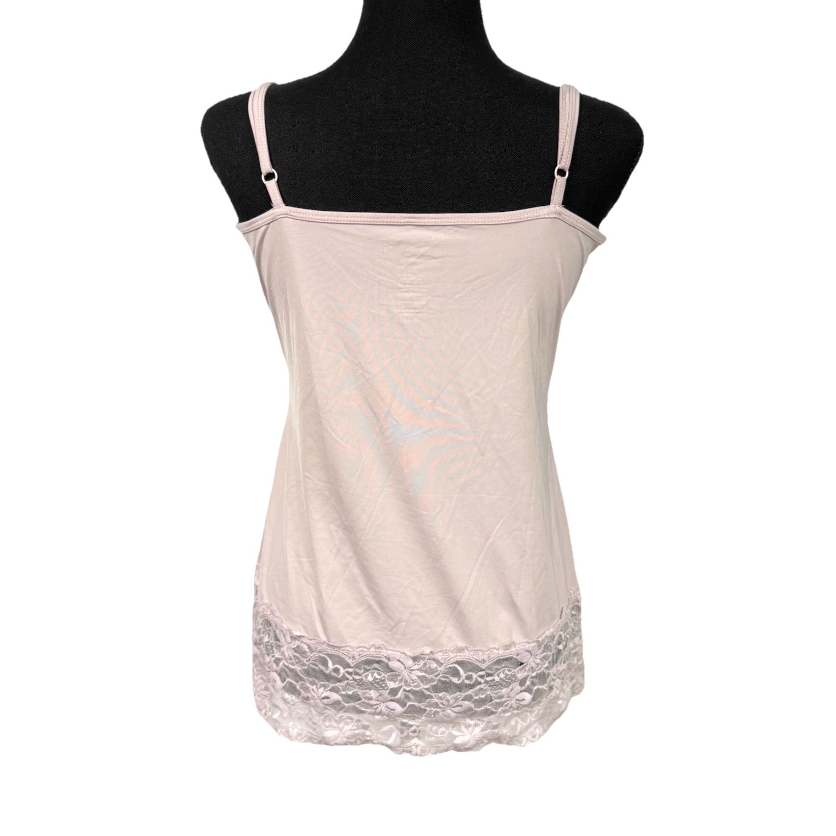 Vintage VINTAGE Studio Y cami Camisole Tank Lace Trim Lavender Purple Stretch Large L Women's Tank Camisole Lace Size ONE SIZE - 2 Thumbnail