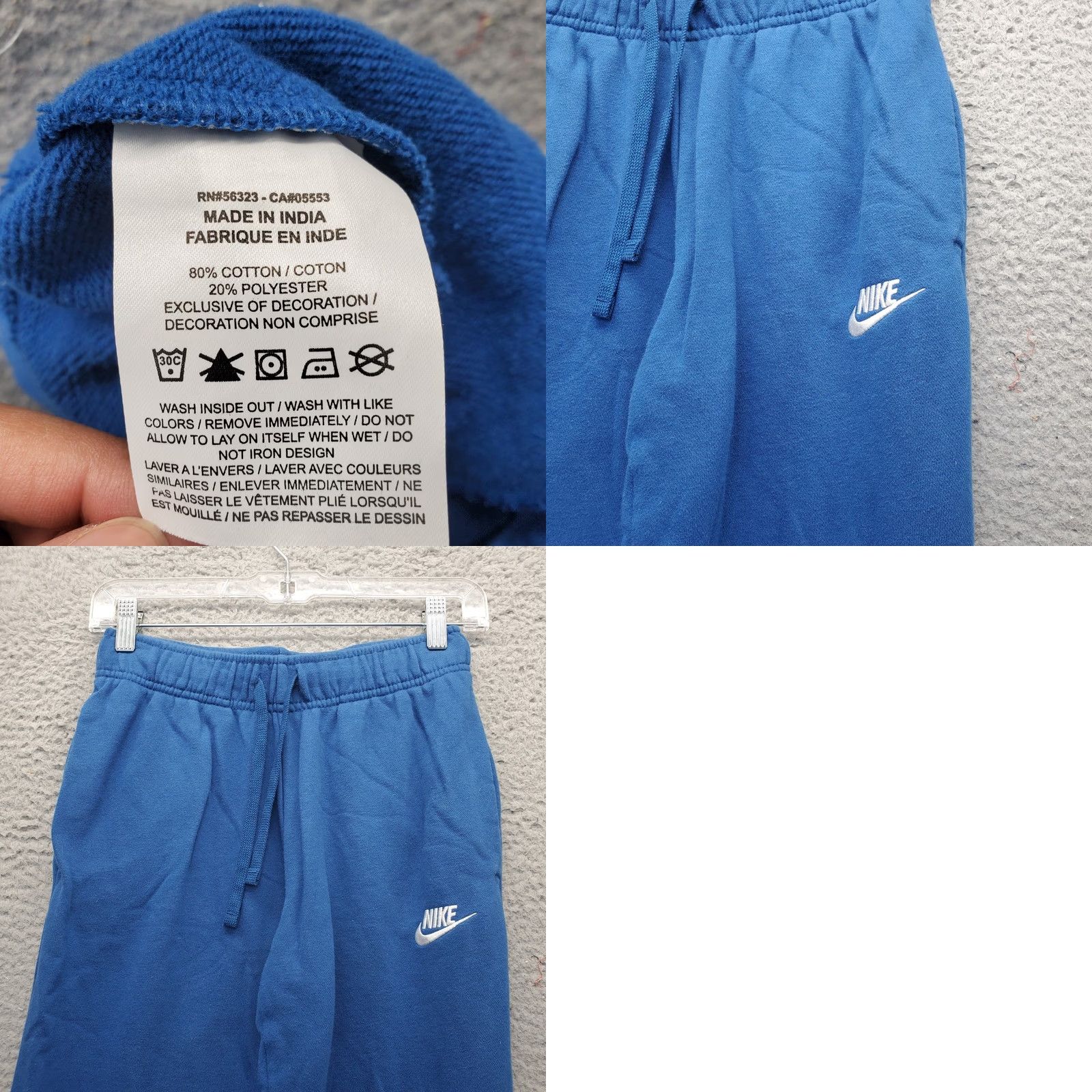 Nike Nike Womens XS Blue Embroidered Logo Sweatpants Elastic Waist Drawstring Tapered Slub - Size XS Womens Nike Sweatpants Size 26" / US 2 / IT 38 - 8 Thumbnail