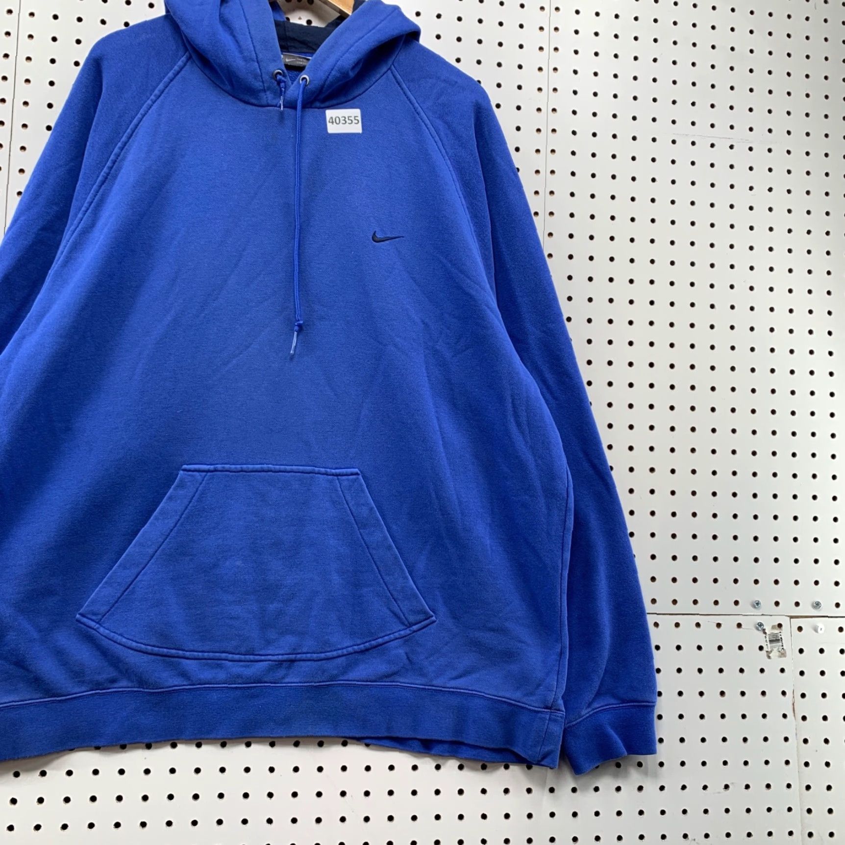 Vintage Nike Hoodie Sweatshirt Men 2XL Blue Y2K Pullover Fleece Winter Casual