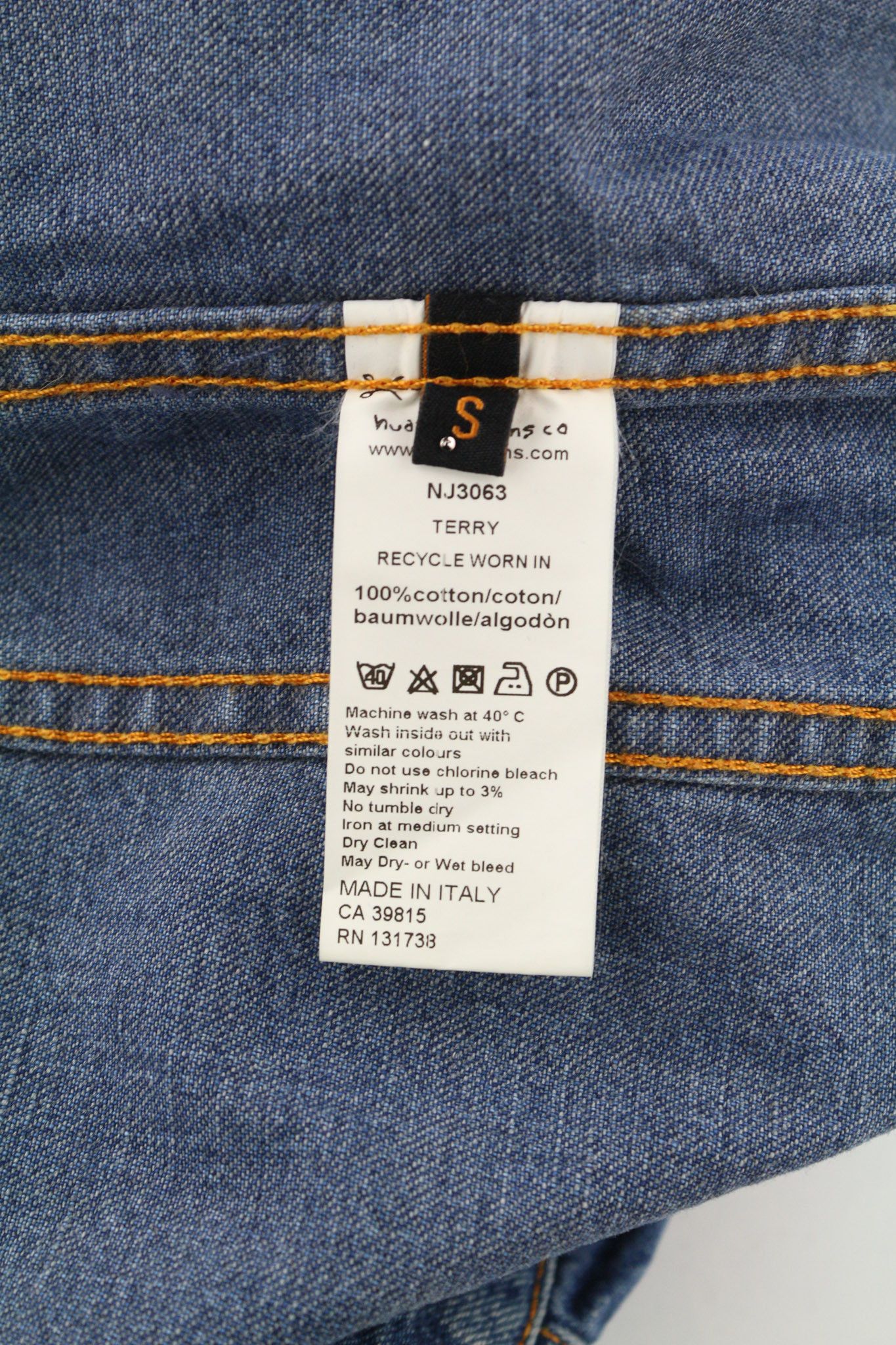 Nudie Jeans TERRY WORN IN S Blue Wash Cotton Unlined Jacket 80778 Size US S / EU 44-46 / 1 - 6 Thumbnail