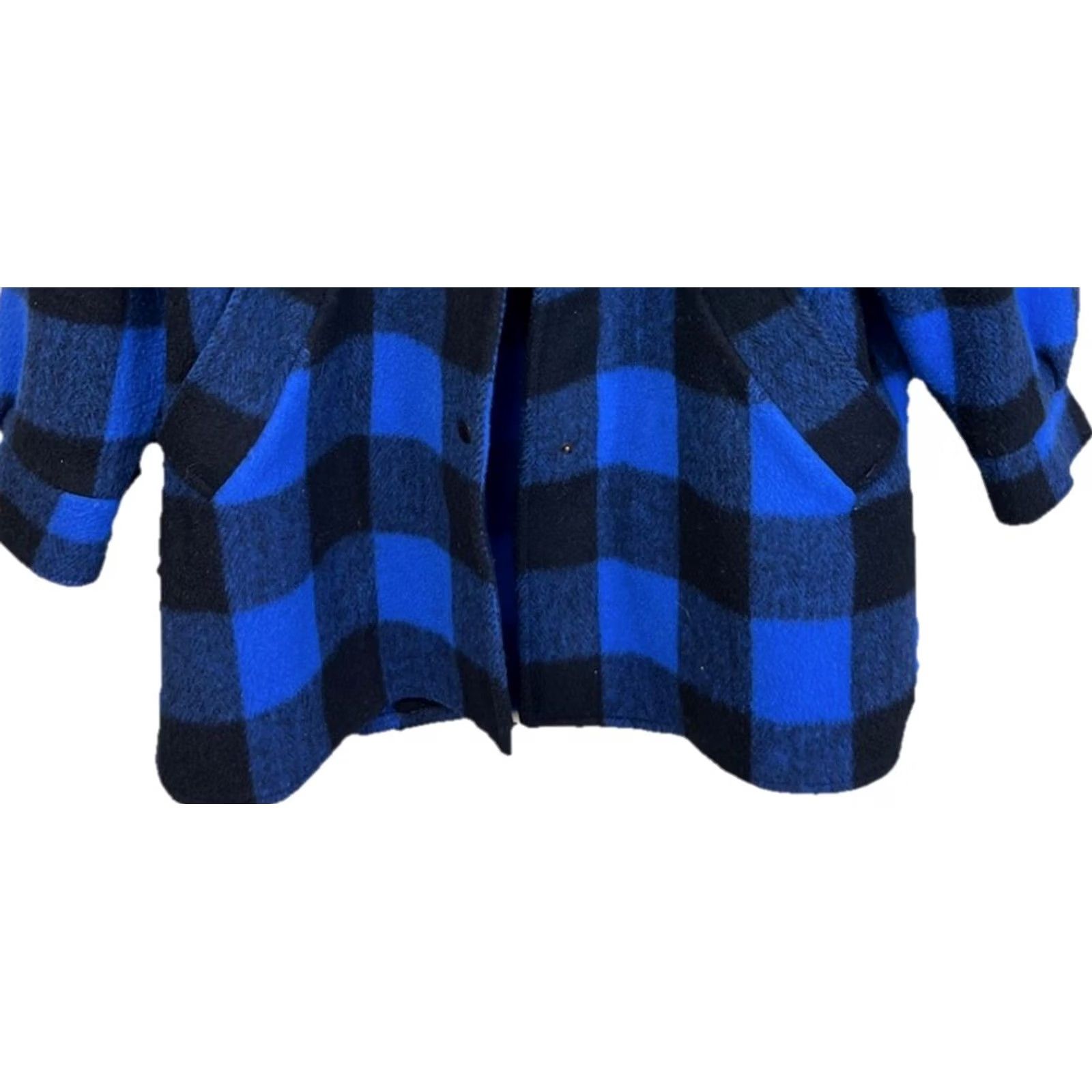 Eddie Bauer VINTAGE Eddie Bauer Wool Buffalo Plaid Barn Coat Women’s PS Blue/Black Check USA Jacket Shacket Fall/Winter Ladies Regular Size PS USA Women’s Size S / US 4 / IT 40 - 3 Thumbnail