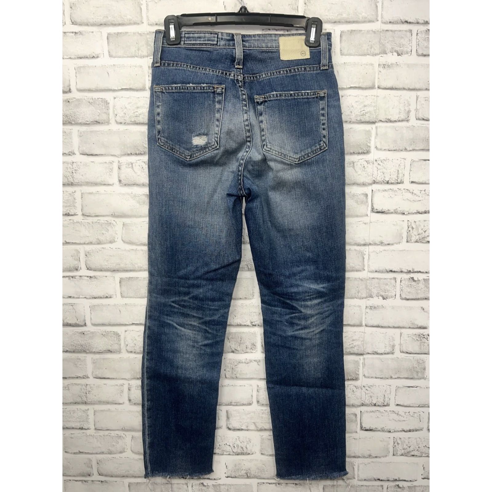 Vintage VINTAGE AG Adriano Goldschmied The PHOEBE Blue Distressed Skinny Jeans Women Size 25R 28-Inch Inseam Size 42" / US 20 - 4 Thumbnail