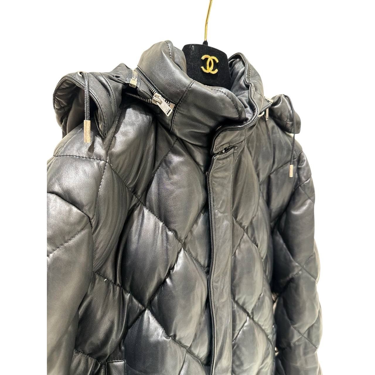 Saint Laurent Paris Saint Laurent Hooded Lambskin Leather Down Jacket Sz 40 Size M / US 6-8 / IT 42-44 - 4 Thumbnail