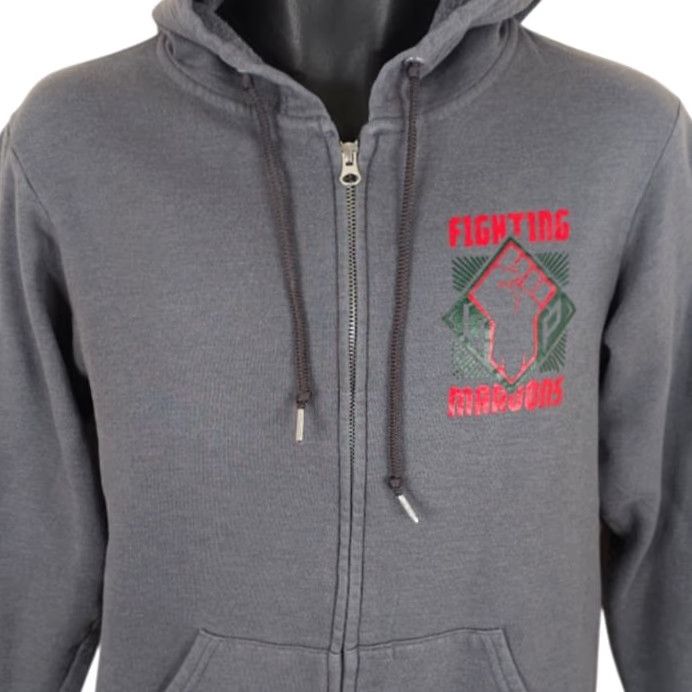 Fruit Of The Loom UP Fighting Maroons Hoodie Mens Size Small Gray Full Zip Sweatshirt Size US S / EU 44-46 / 1 - 2 Thumbnail