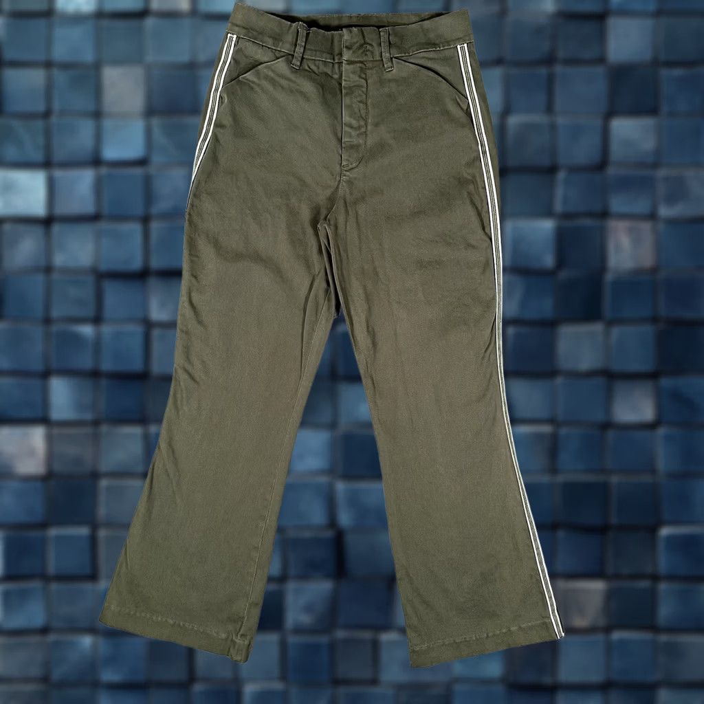 Anthropologie Anthropologie Level 99 Pants Women's 25 Olive Green Bootcut Stripe Hook and Eye Size 42" / US 20 - 1 Thumbnail