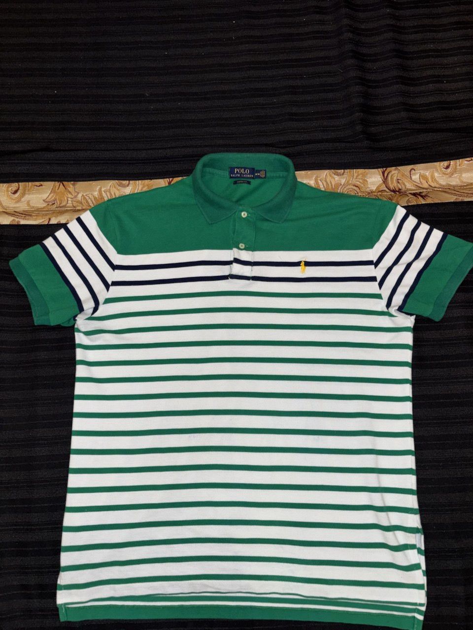 Polo Ralph Lauren Polo Ralph Lauren Green and white men's striped shirt M Size US M / EU 48-50 / 2 - 19 Thumbnail
