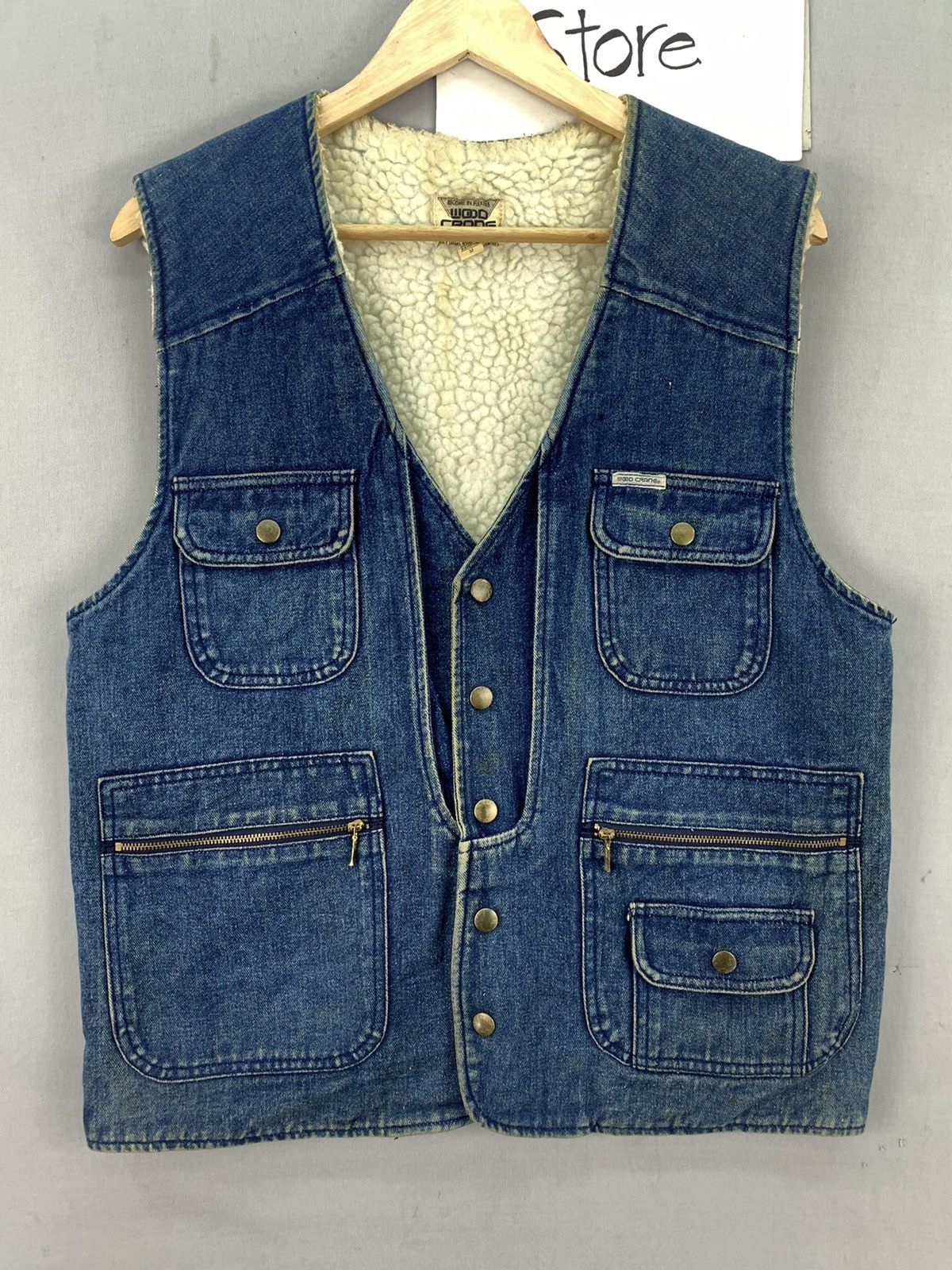 Vintage Vintage Denim Jacket Wood Crane Vest Size US M / EU 48-50 / 2 - 2 Thumbnail