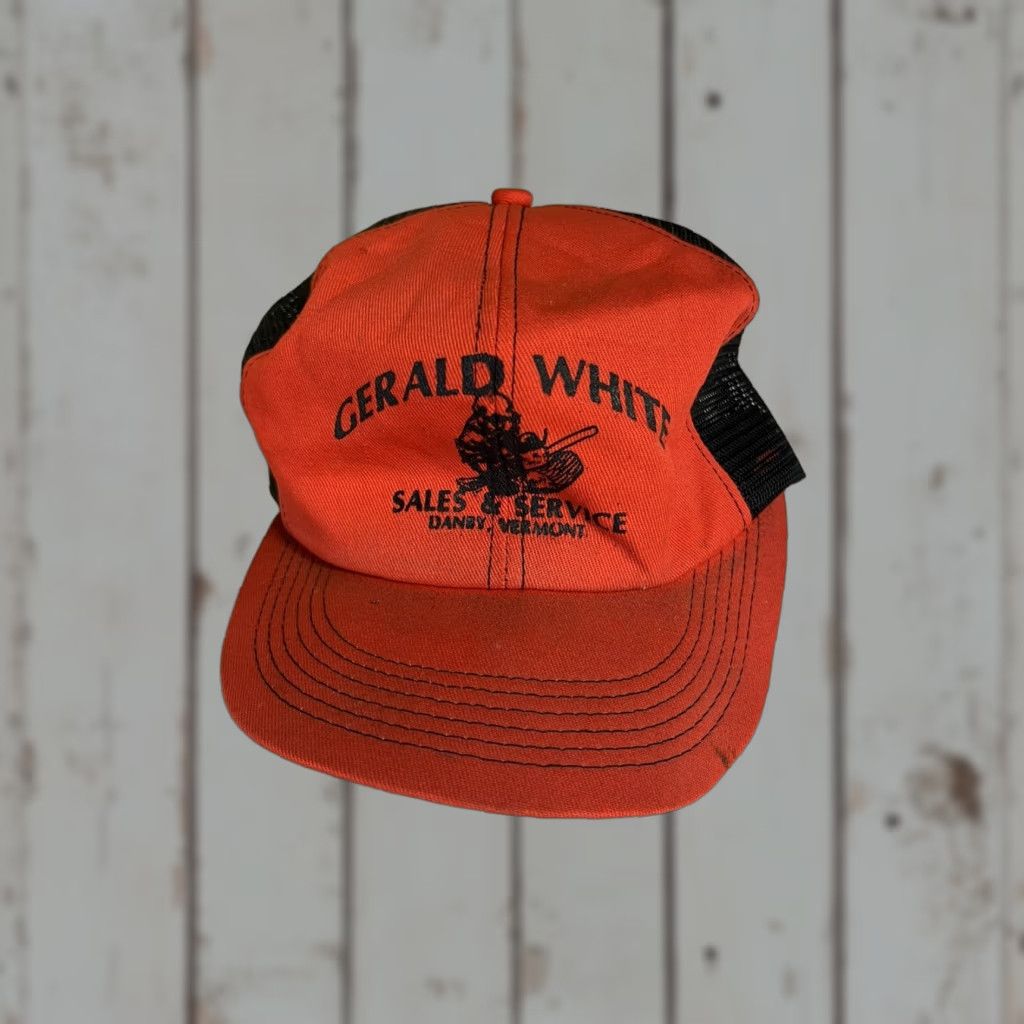 Vintage VINTAGE Gerald White Chainsaw Hardware Store Hat Danby VT SnapBack Distressed Size ONE SIZE - 1 Thumbnail