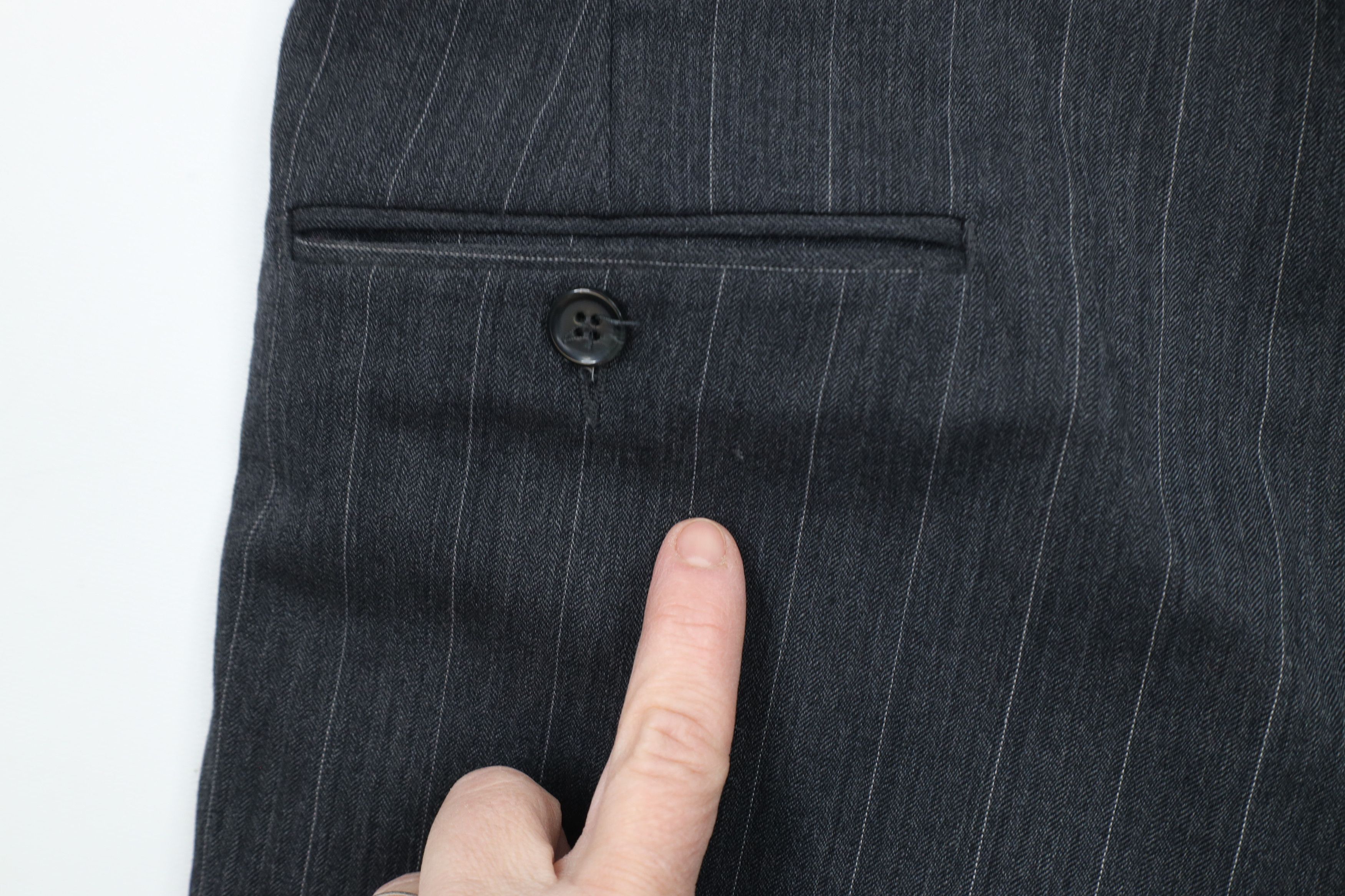 Vintage Vintage 90s Streetwear 2 Piece Striped Wool Suit Wedding Size 44R - 23 Thumbnail