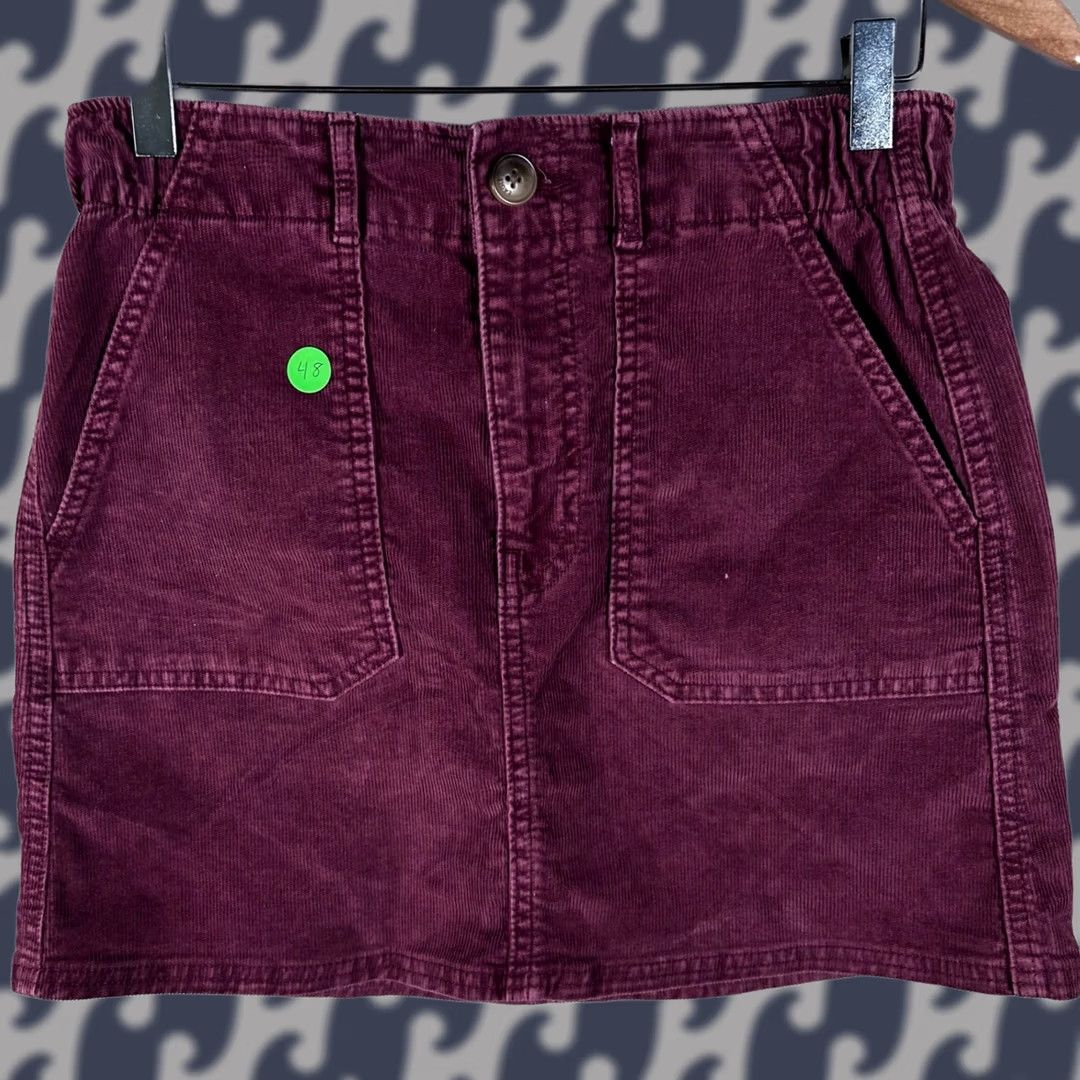 American Eagle Outfitters American Eagle Corduroy Mini Skirt Women 2 Maroon Super Stretch High Waist Skirt Size 26" / US 2 / IT 38 - 1 Thumbnail