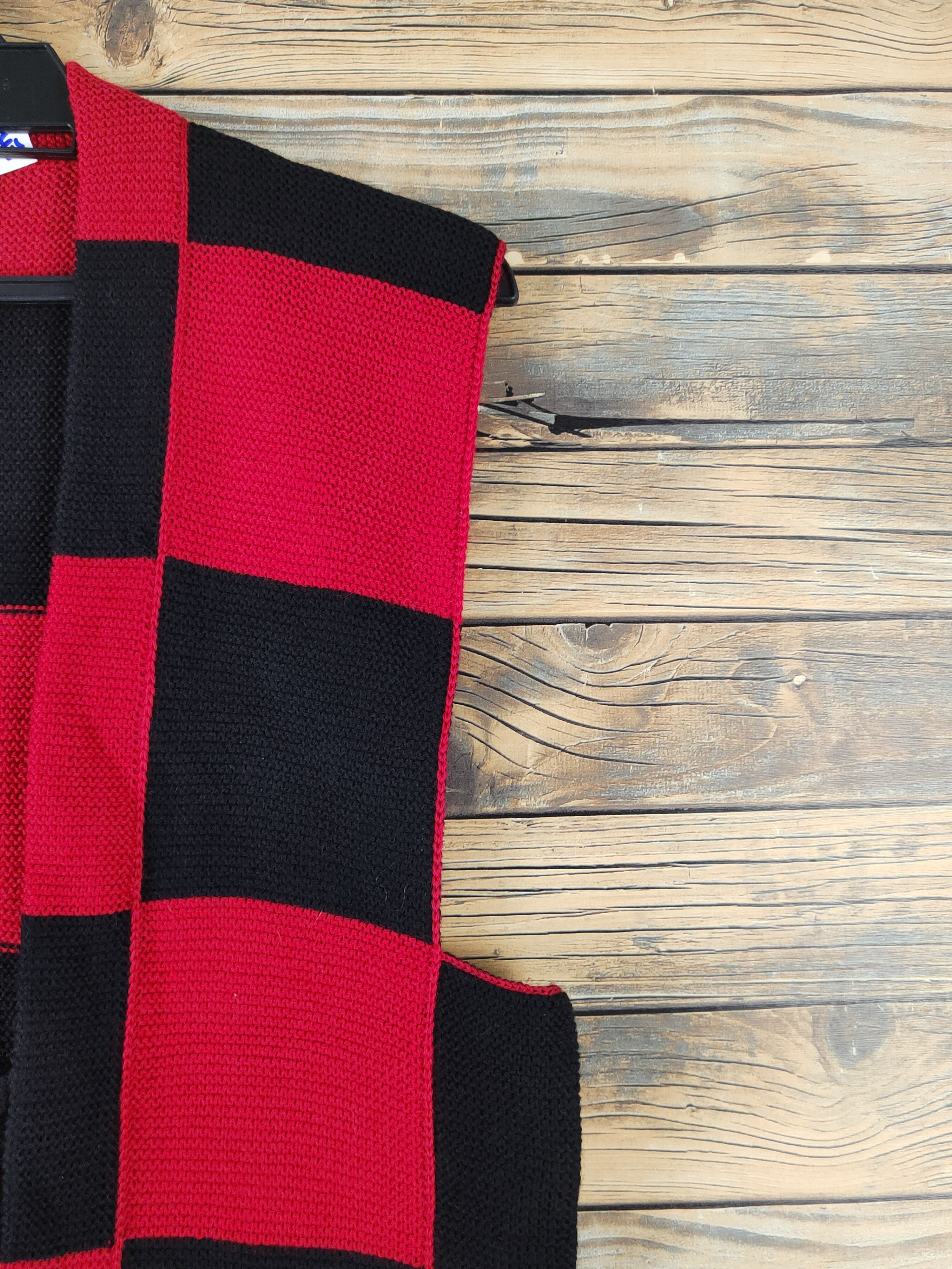 Homespun Knitwear Japan vintage checkered Red Black Knitwear Vests #W1647 Size S / US 4 / IT 40 - 6 Thumbnail