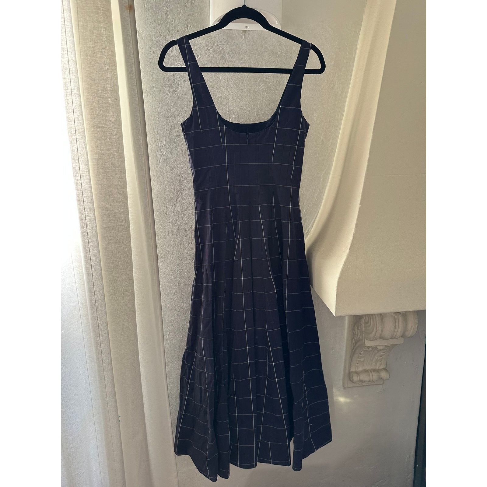 Staud STAUD Wells Dress Navy Plaid 2 Size XS / US 0-2 / IT 36-38 - 3 Thumbnail